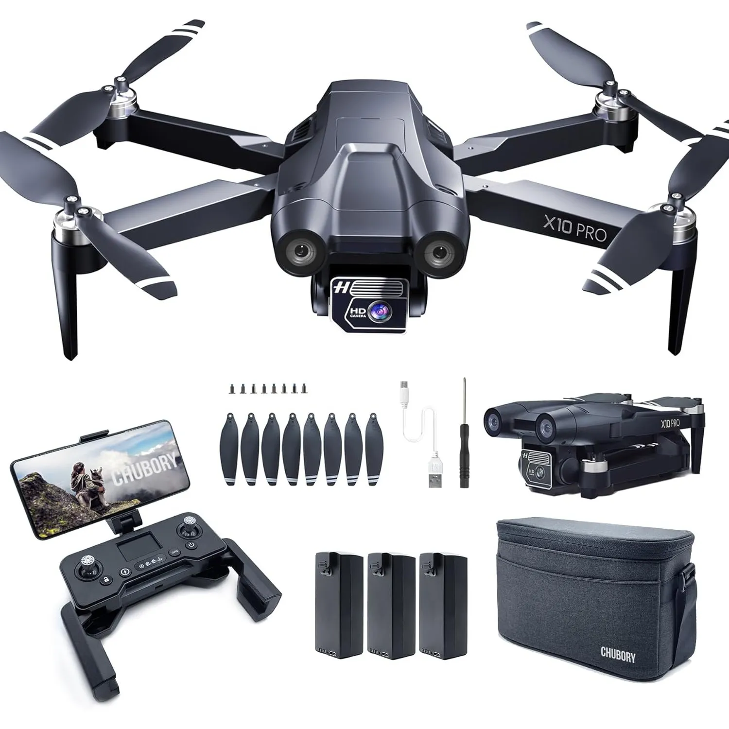 GPS Drohne mit Kamera 4K UHD, 90 Min. Flugzeit, 1000 m Steuerreichweite, automatische Rückkehr, Folge-Modus, bürstenlos…