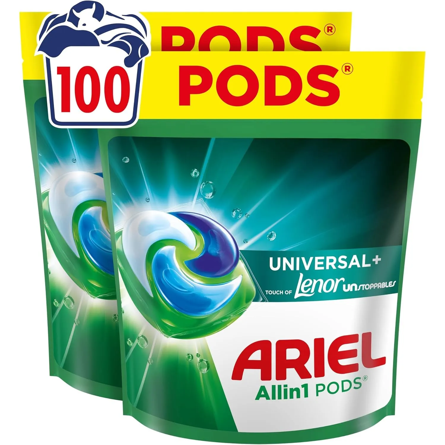 Ariel Pods Touch of Lenor Unstoppables Universal Waschmittel, 100 Wäschen