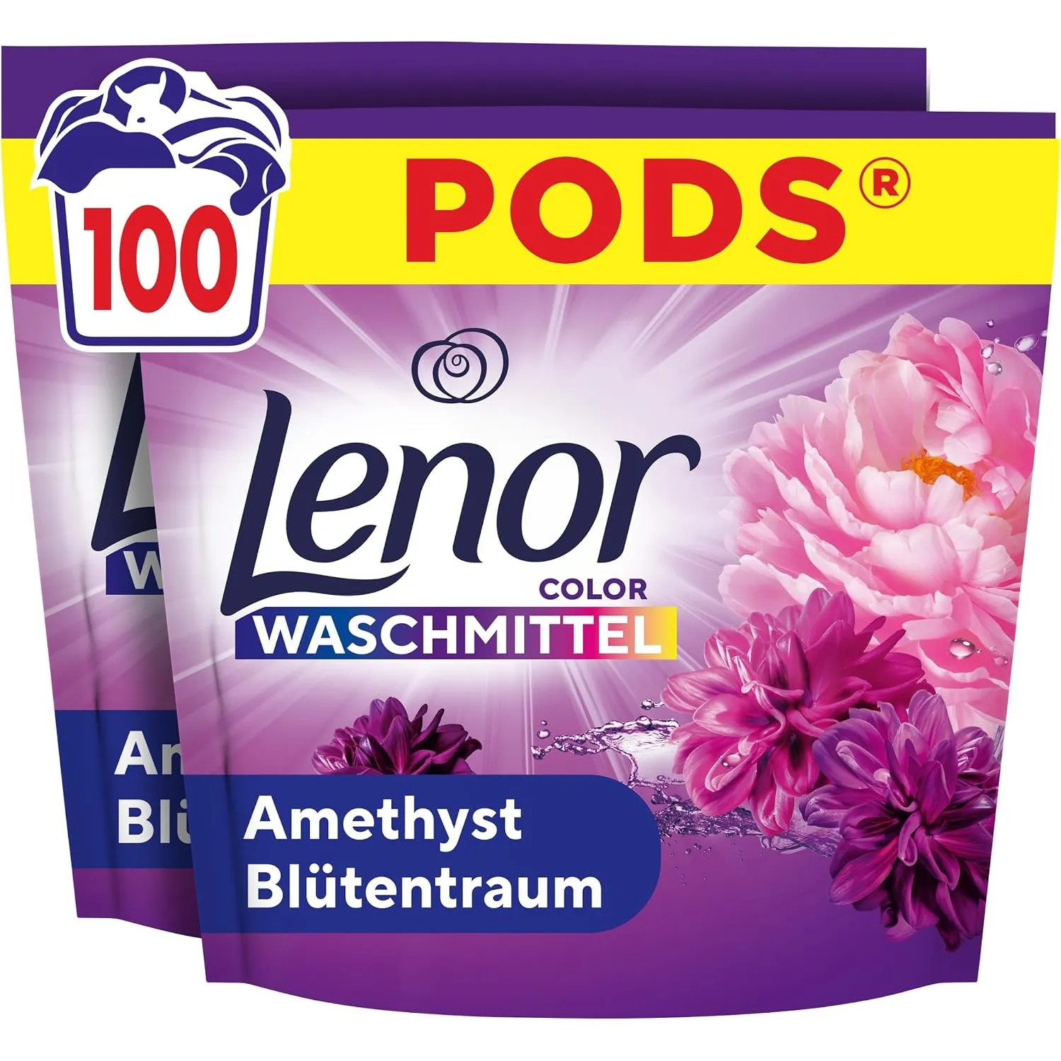 Lenor Pods Amethyst Blütentraum Waschmittel, 100 Wäschen
