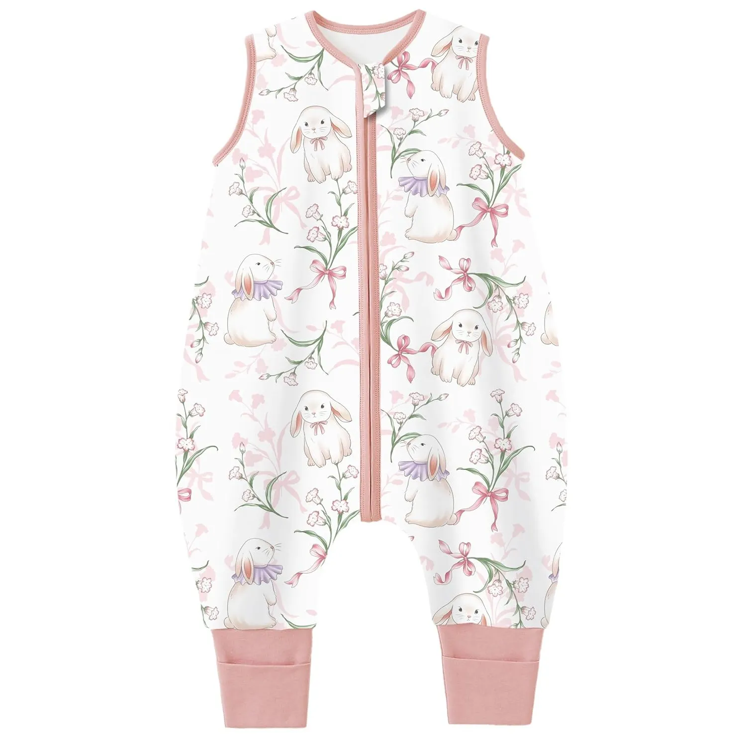 Chilsuessy Baby Sommerschlafsack mit Füßen 0.5 Tog Kleine Kinder Schlafsack mit Beinen 100% Baumwolle Schlafstrampler f…