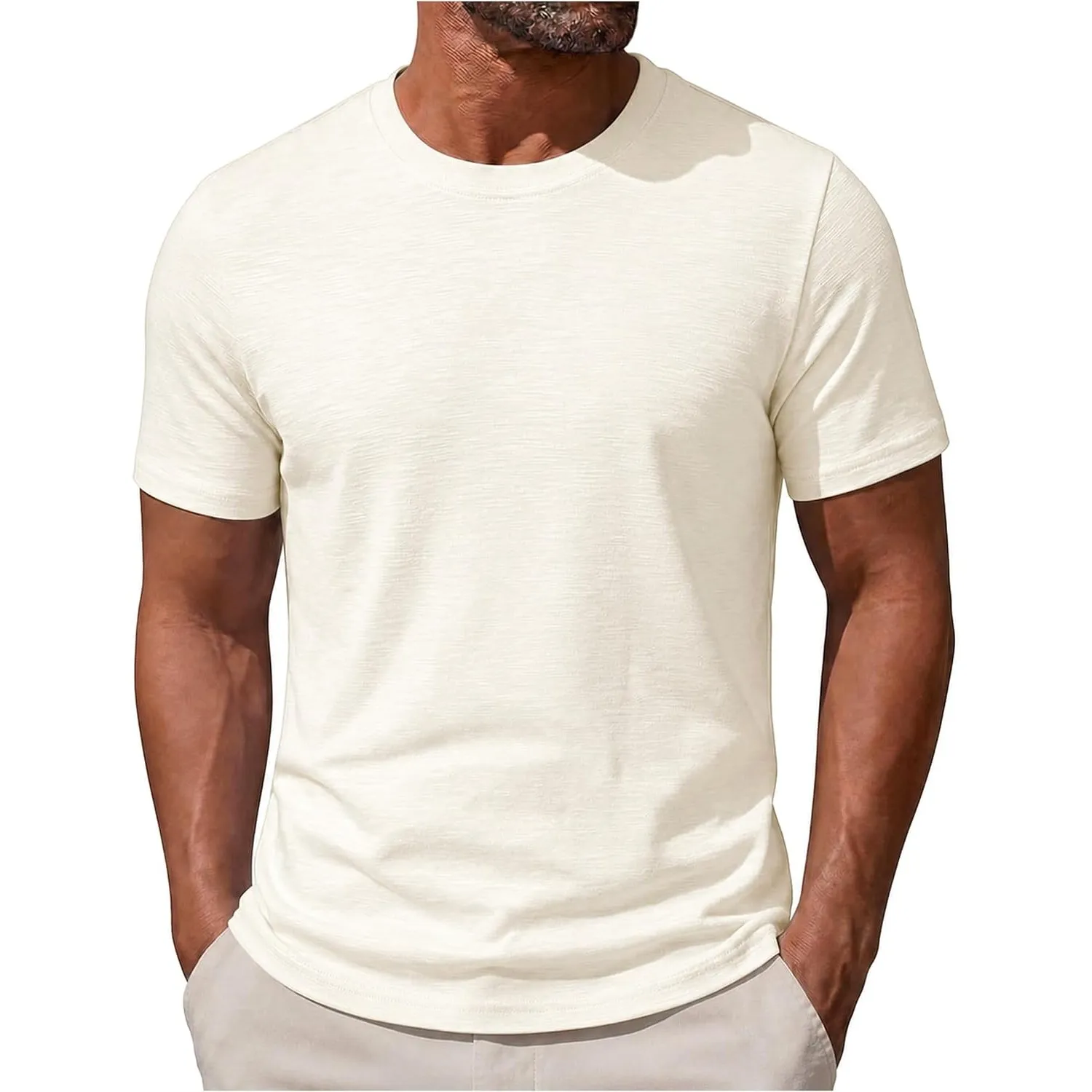 Heavy Cotton T-Shirt Herren (240 GSM) – 100% Baumwolle Slub Jersey – Hochwertiges Basic Shirt Kurzarm – Classic Fit, Bl…