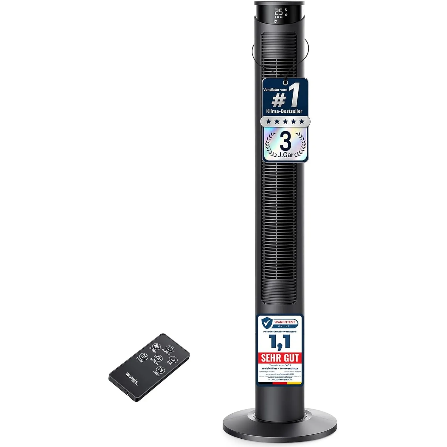 Ventilator sehr leise 25dB, Turmventilator sehr leise mit Fernbedienung, Standventilator sehr leise mit Fernbedienung, …