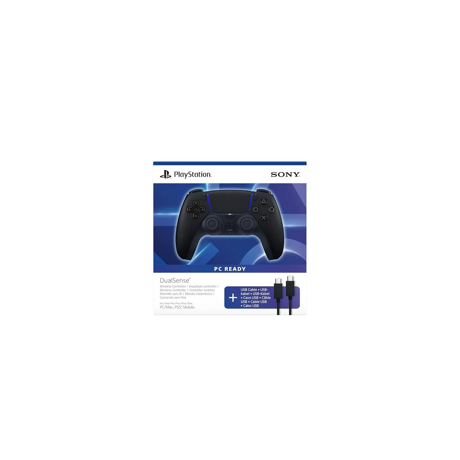 DualSense® Wireless-Controller – Midnight Black + USB-Kabel für PC