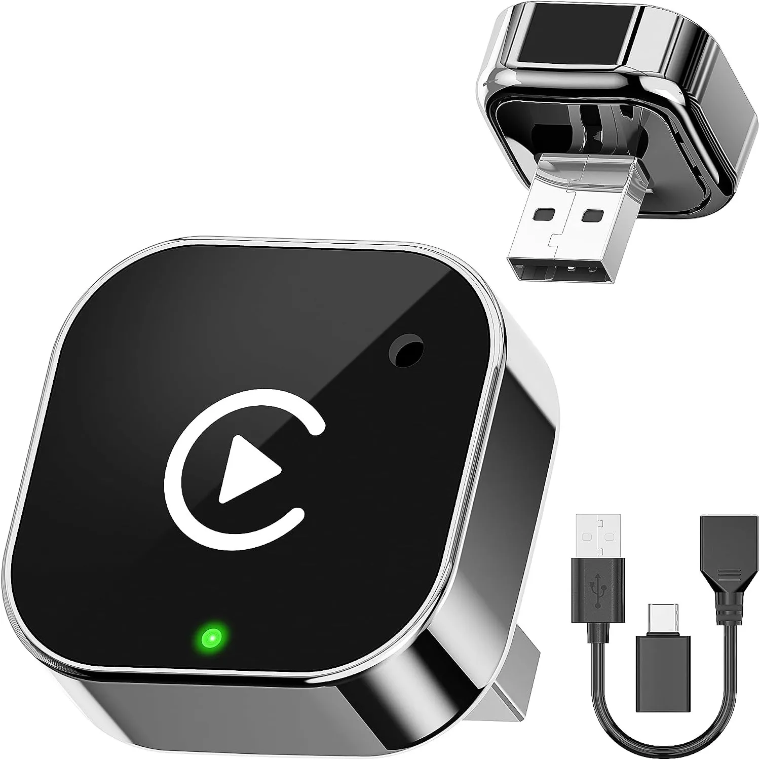 2026 Update 2-IN-1 Wireless CarPlay & Android Auto Adapter, Kabelloses CarPlay für iPhone & Android, Plug & Play, 5GHz …