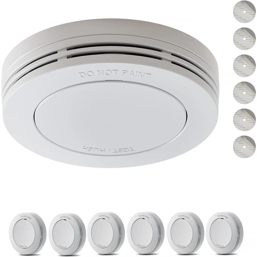 Safeliveo Rauchmelder 10 Jahre Batterie, Feuermelder Flach 6er Set