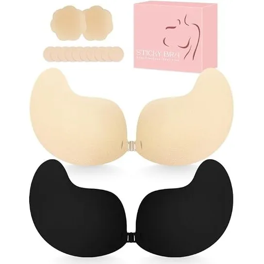 Klebe BH Push up Trägerloser Rückenfreier BH ohne Träger Klebe-BHS große Brust Sticky Unsichtbarer Strapless Bra Super …