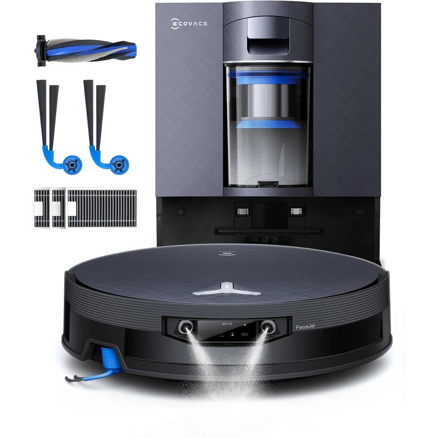 ECOVACS X12 OMNICYCLONE Care kit Saugroboter mit Wischfunktion, Blast & 22.000 Pa, FocusJet zur Fleckenvorlösung, Power…