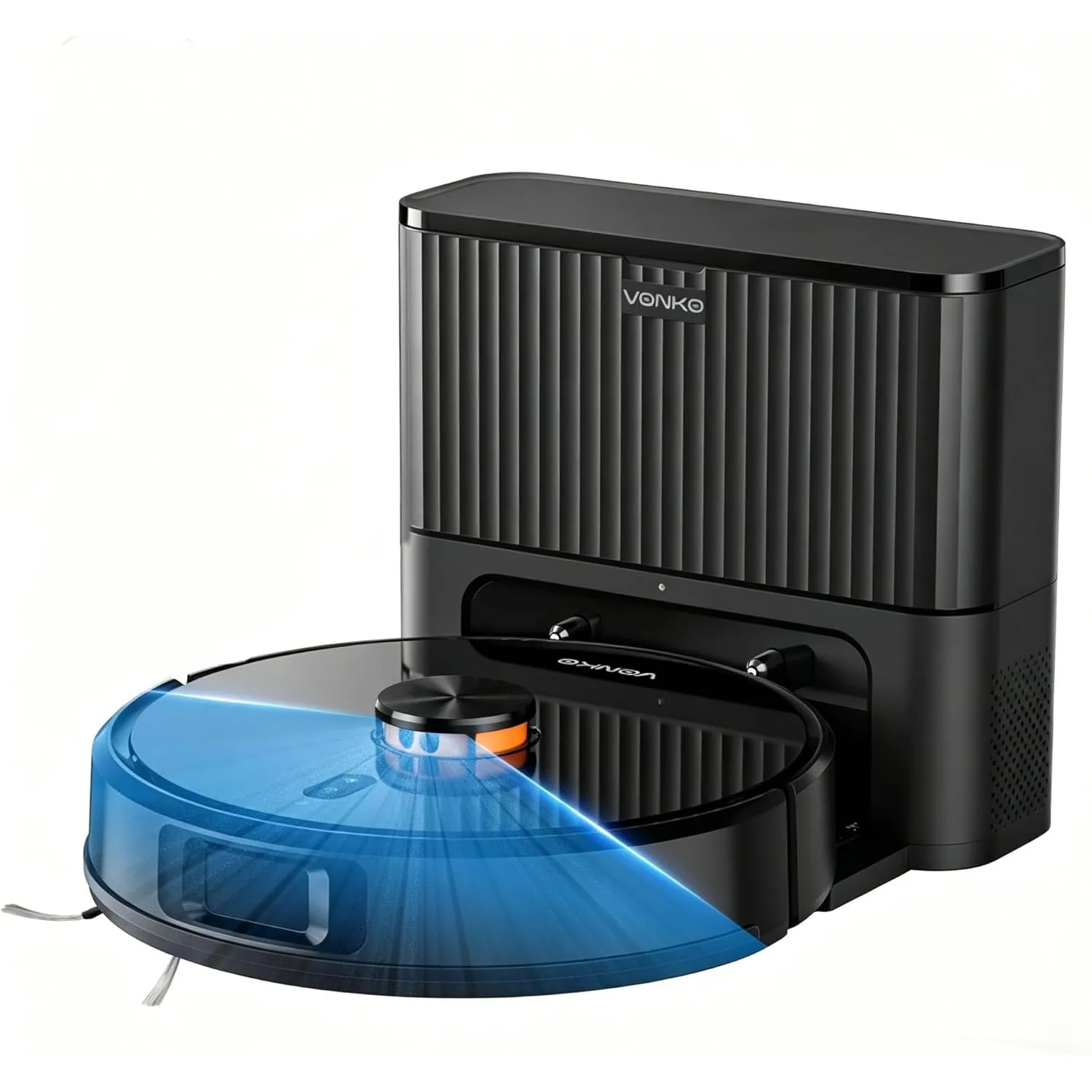 VONKO S6 Pro Saugroboter mit Wischfunktion und Absaugstation, 8000Pa Saugkraft,LiDAR 2.0 Laser Navigation,180 Min.Laufz…