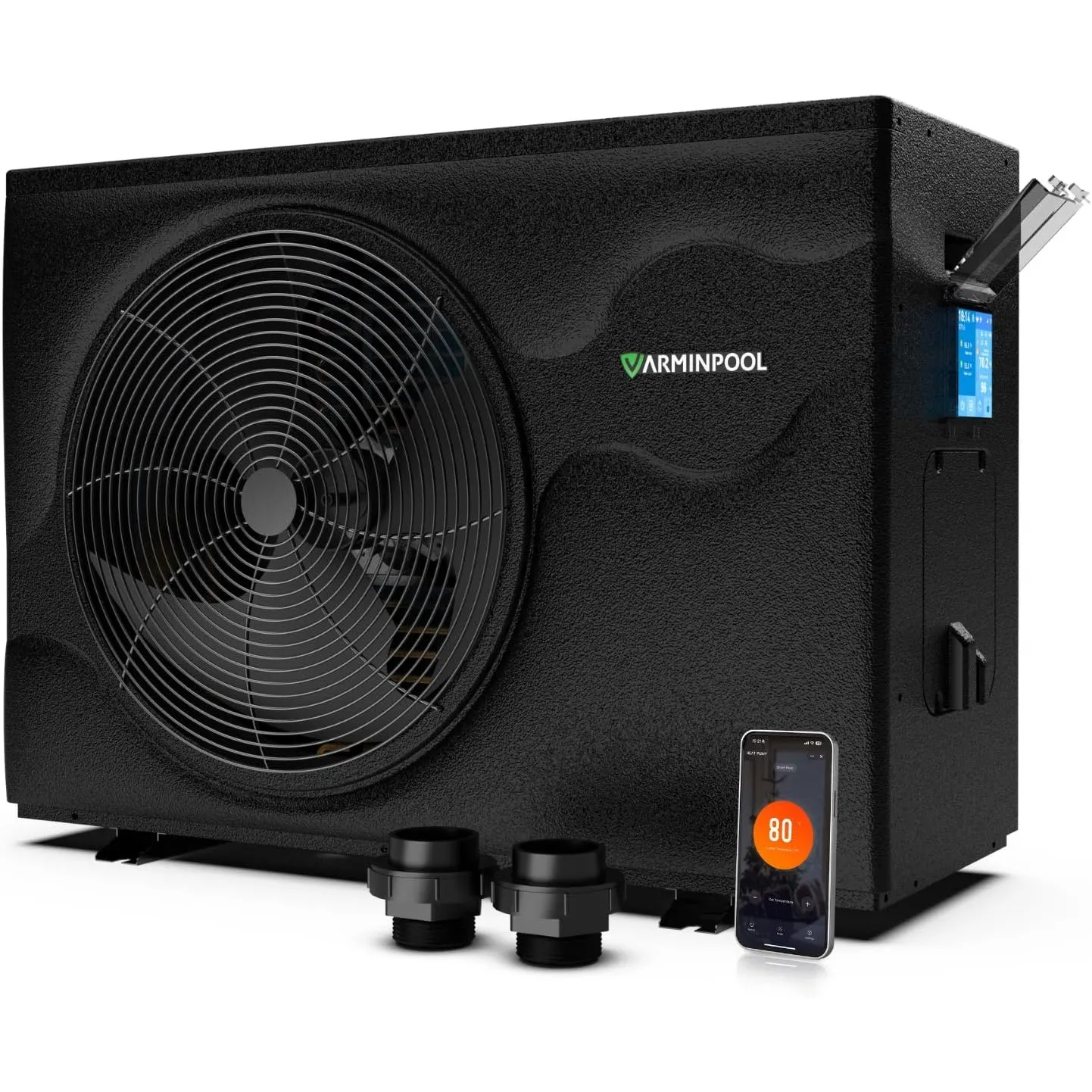 Pool Wärmepumpe bis 12 kW für Pools bis 45.000 L, Inverter Poolheizung elektrisch mit Heiz- & Kühlfunktion, COP bis 13,…