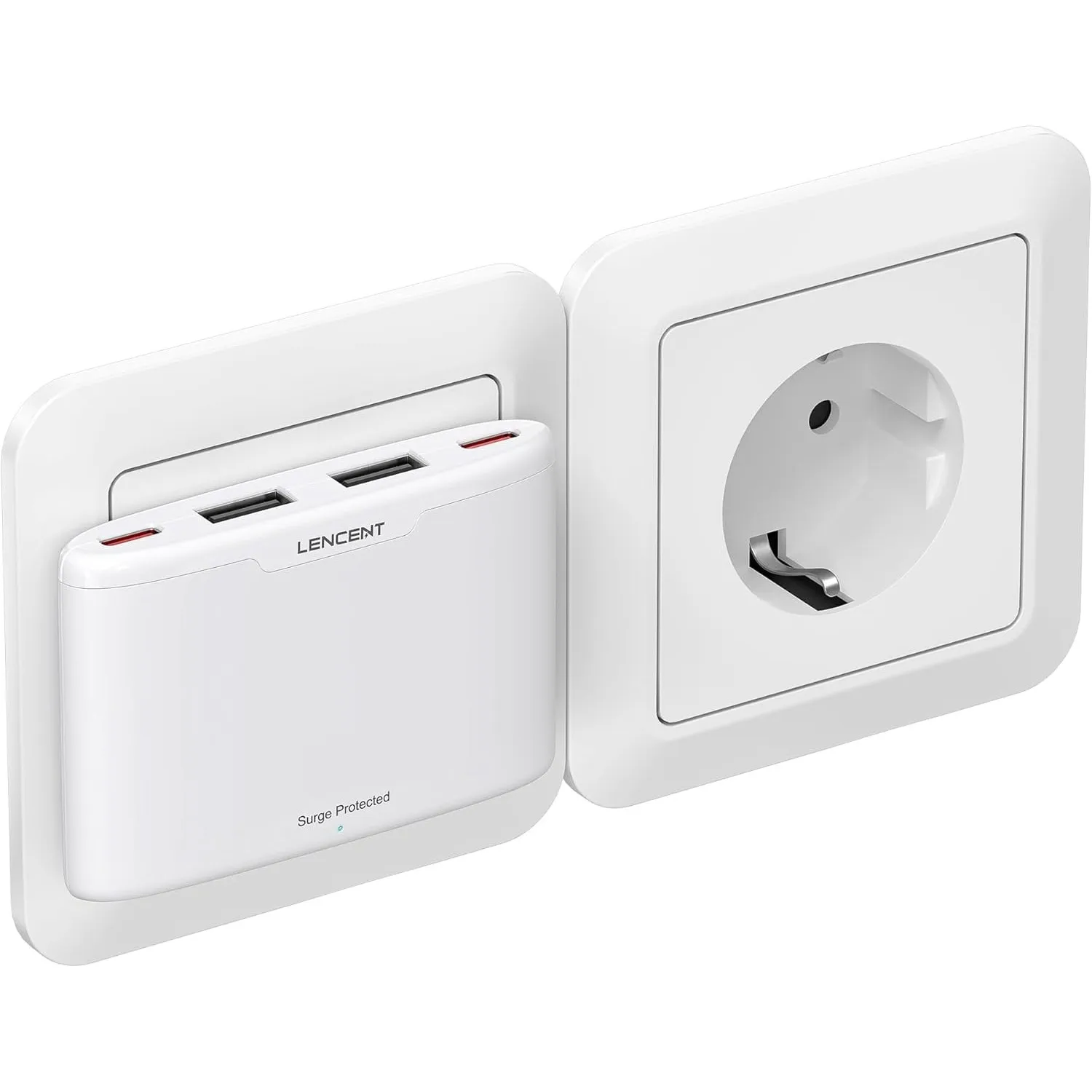 LENCENT Flaches USB C Ladegerät Slim Wandladegerät Netzteil 4-Port Charger