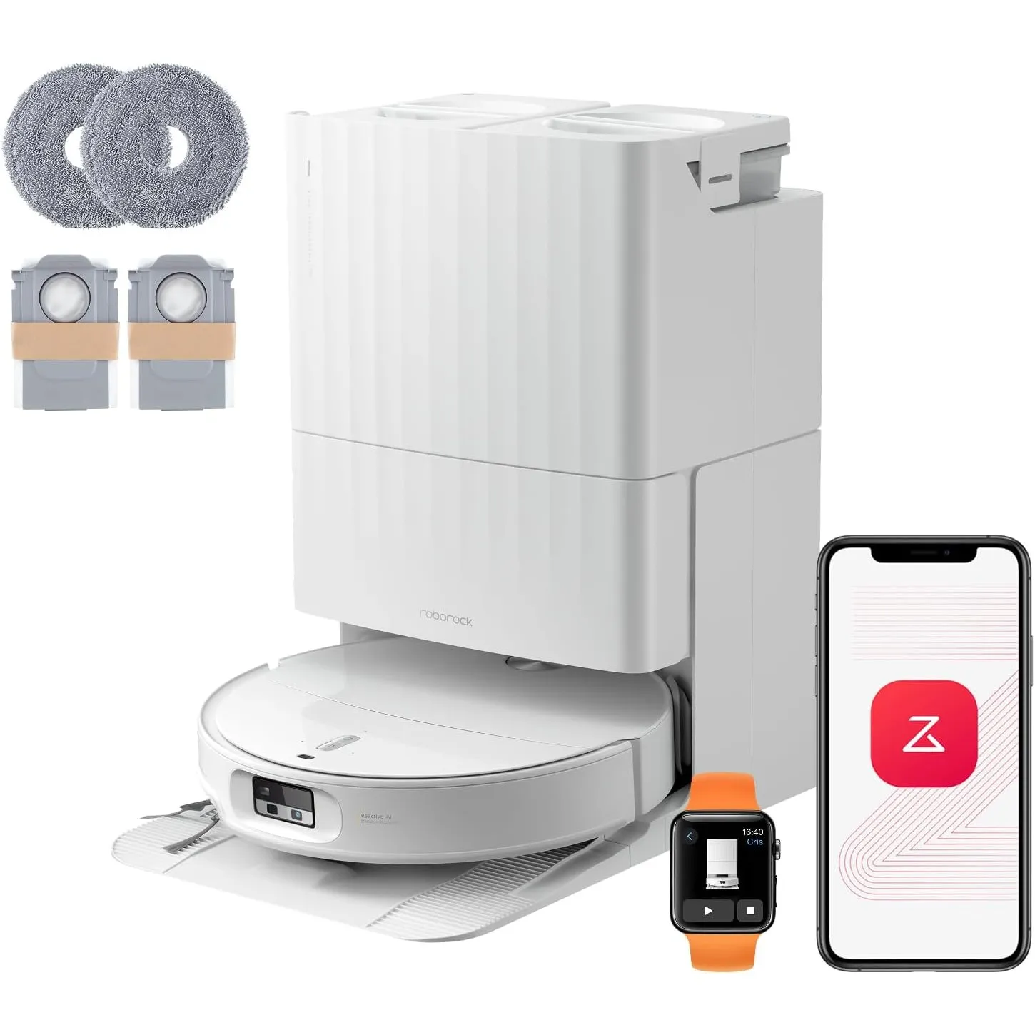 roborock Qrevo Edge 2 Set Saugroboter mit Wischfunktion&Hebarem Wischmopp