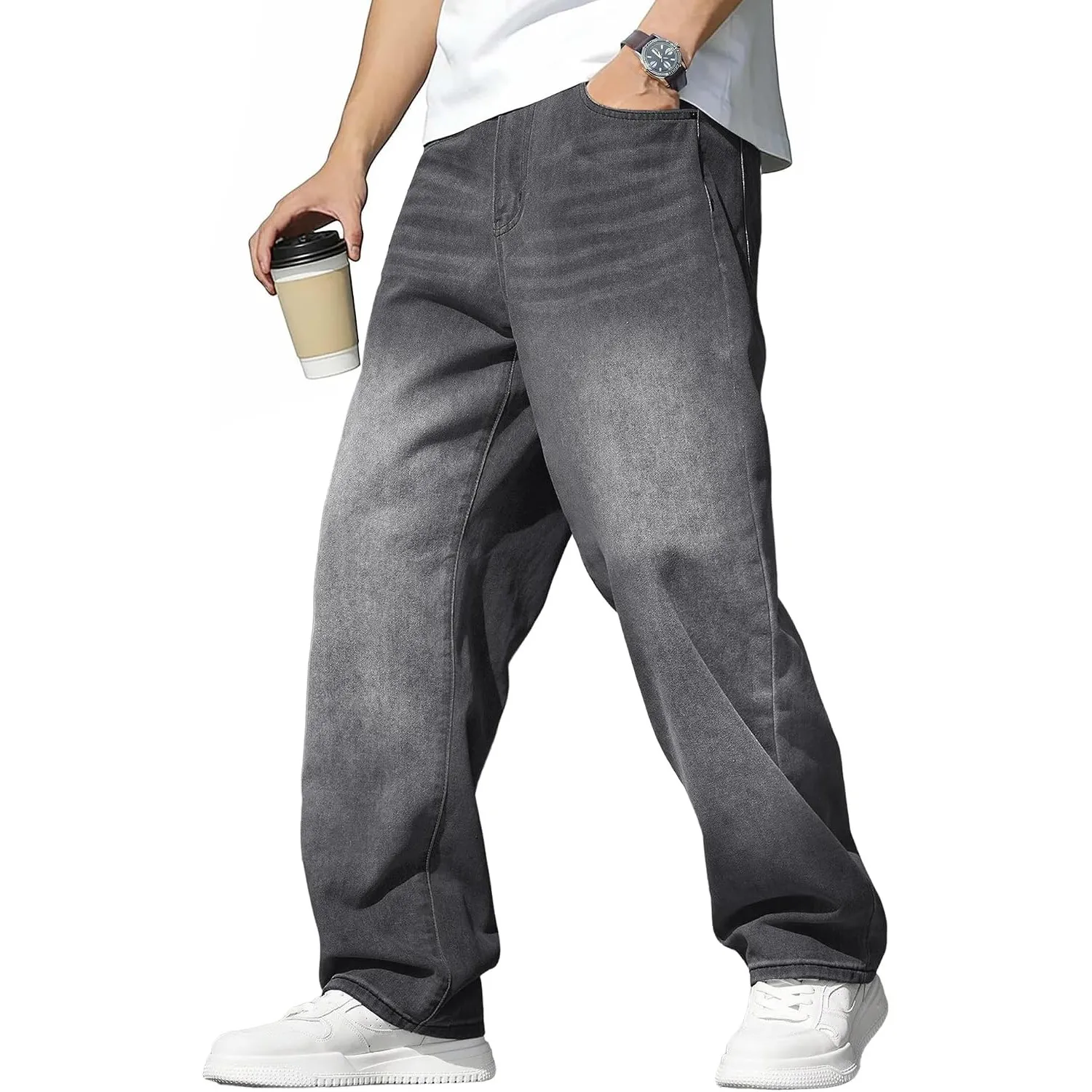 JMIERR Jeans Herren Baggy Stretch Y2K Denim Hose