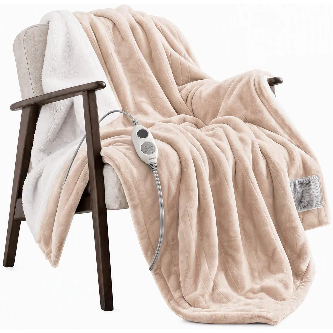 Heizdecke Wärmedecke 200X180cm Gleichmäßige Wärmeverteilung Beige
