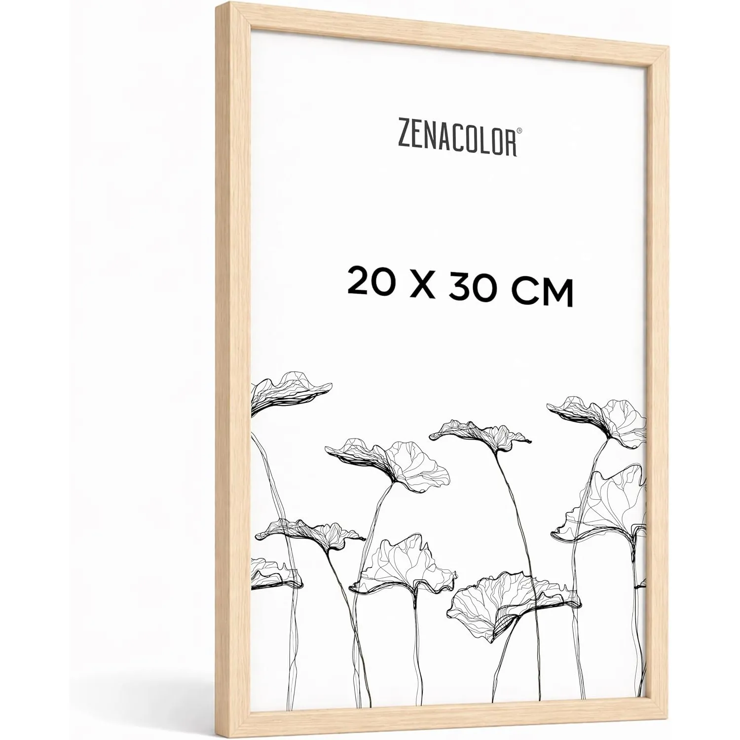 Zenacolor Bilderrahmen 20x30 cm, Holz Eiche - Schutzfolie Gegen Kratzer, Flexibel Aufhängbar Oder Freistehend