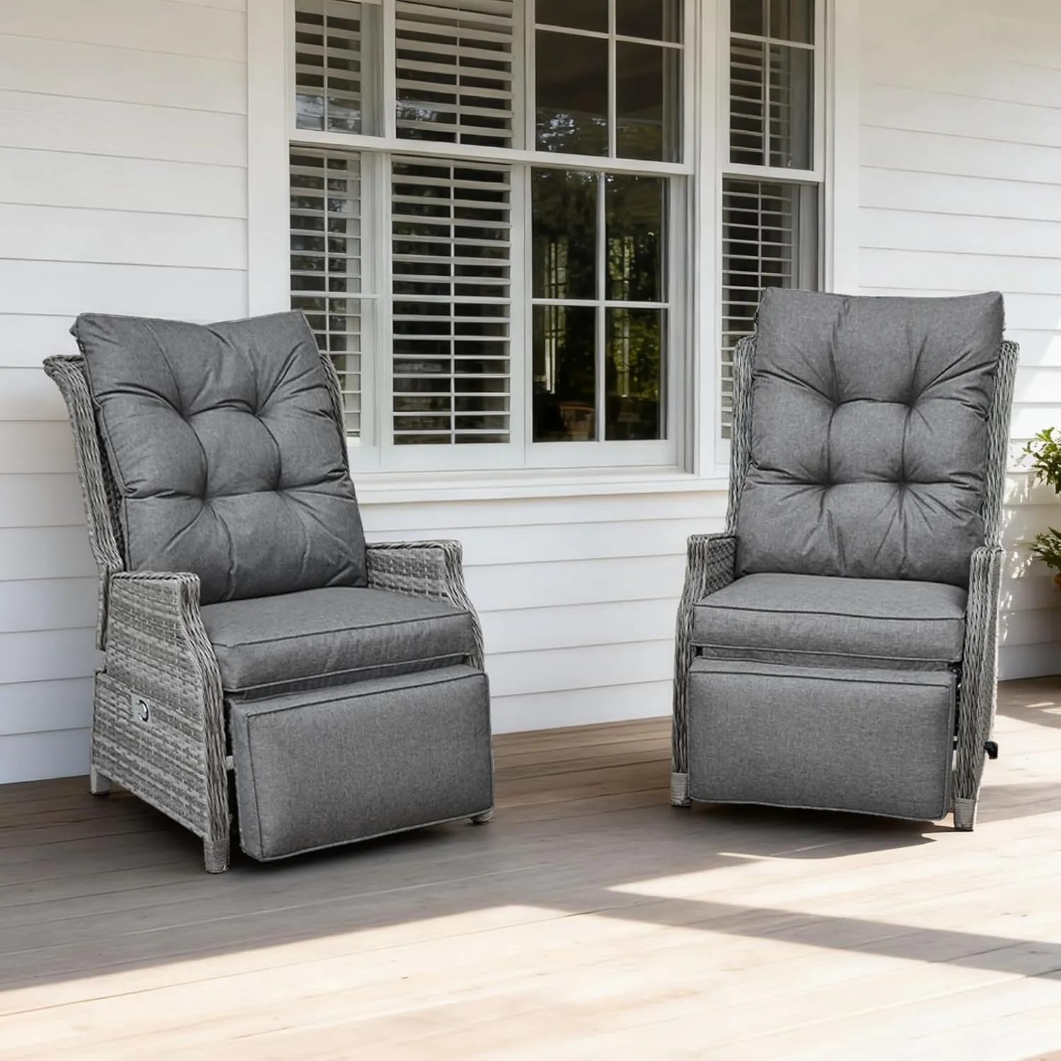 COMLAX FIELD Gartensessel mit Liegefunktion Wetterfest, Liegesessel Outdoor | Garten Relaxsessel, Rattansessel, Lounges…