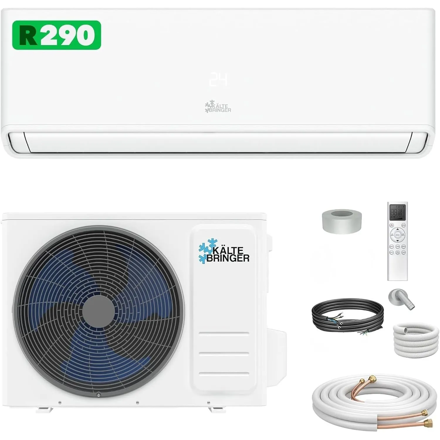 Kältebringer® Split Klimaanlage 9000 BTU 2,8 kW - Ohne F-Gas, R290