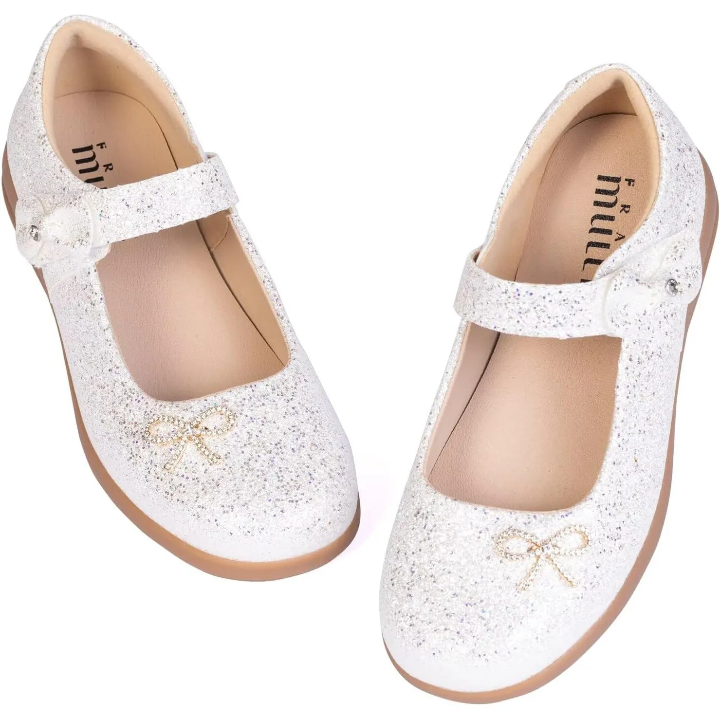 Frank Mully Mädchen-Kleiderschuhe Mädchen Mary Jane Flache Schuhe Ballerinas Flache Party-Schulschuhe mit Schleife für …