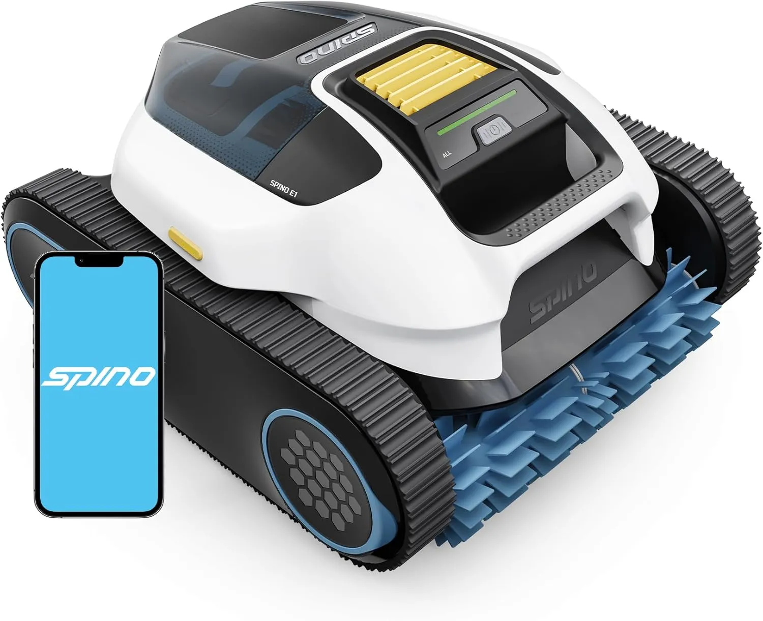 Spino E1 Poolroboter Akku Boden und Wand, 210 Min Kabellos Poolsauger, Max 21950 LPH, Poolreiniger mit 5 Reinigungsmodi…