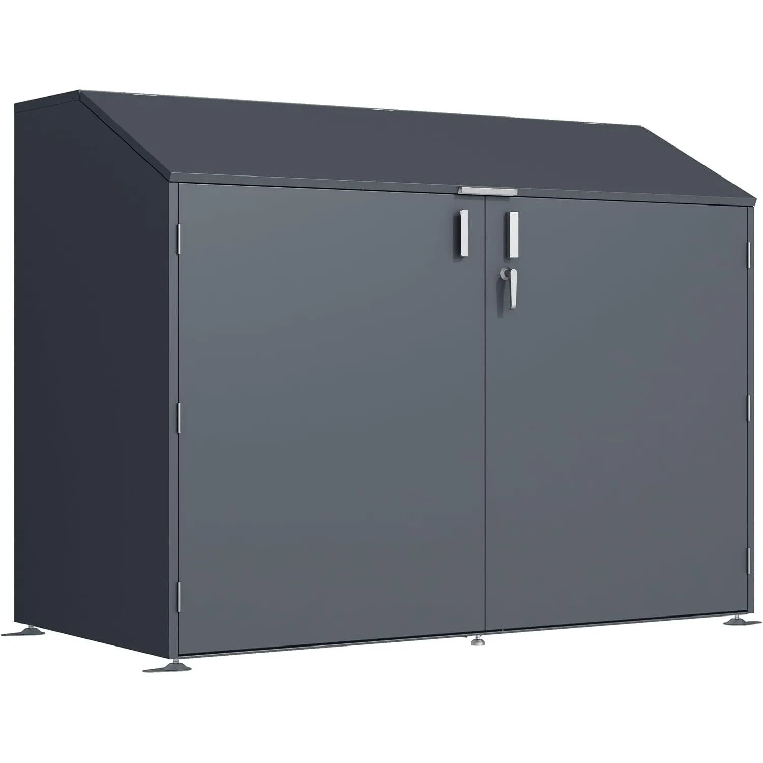 DEGAMO Fahrradgarage Fahhradbox Freiburg für bis zu 4 Fahrräder, Metall anthrazit (RAL 7016), wetterfest, 200x100x157cm…
