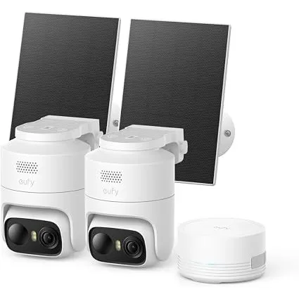 eufyCam C37 2-Kamera-Set, Überwachungskamera Außen, Farbnachtsicht, Solar