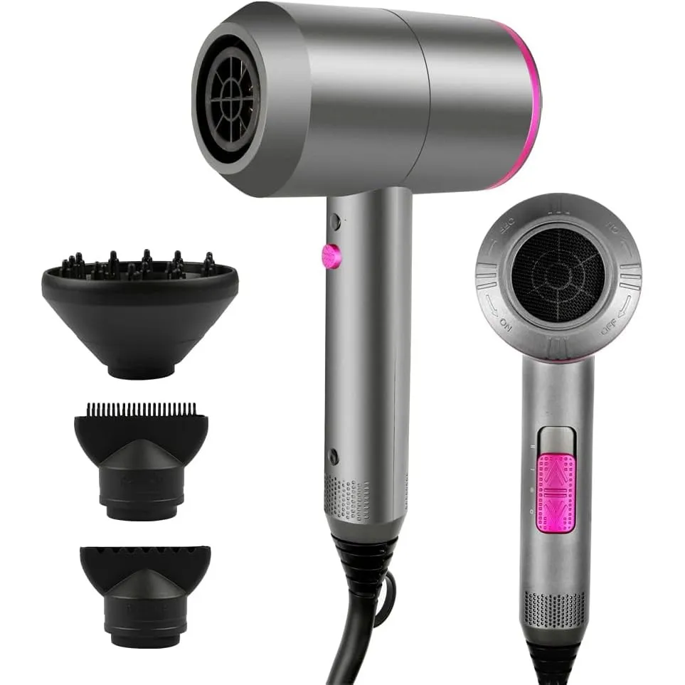Ionen Föhn Haartrockner AC-Motor Haartrockner, CASAMAA Schnelltrocknender Hair Dryer, Fön mit 3 Temperaturstufen, 2 Geb…