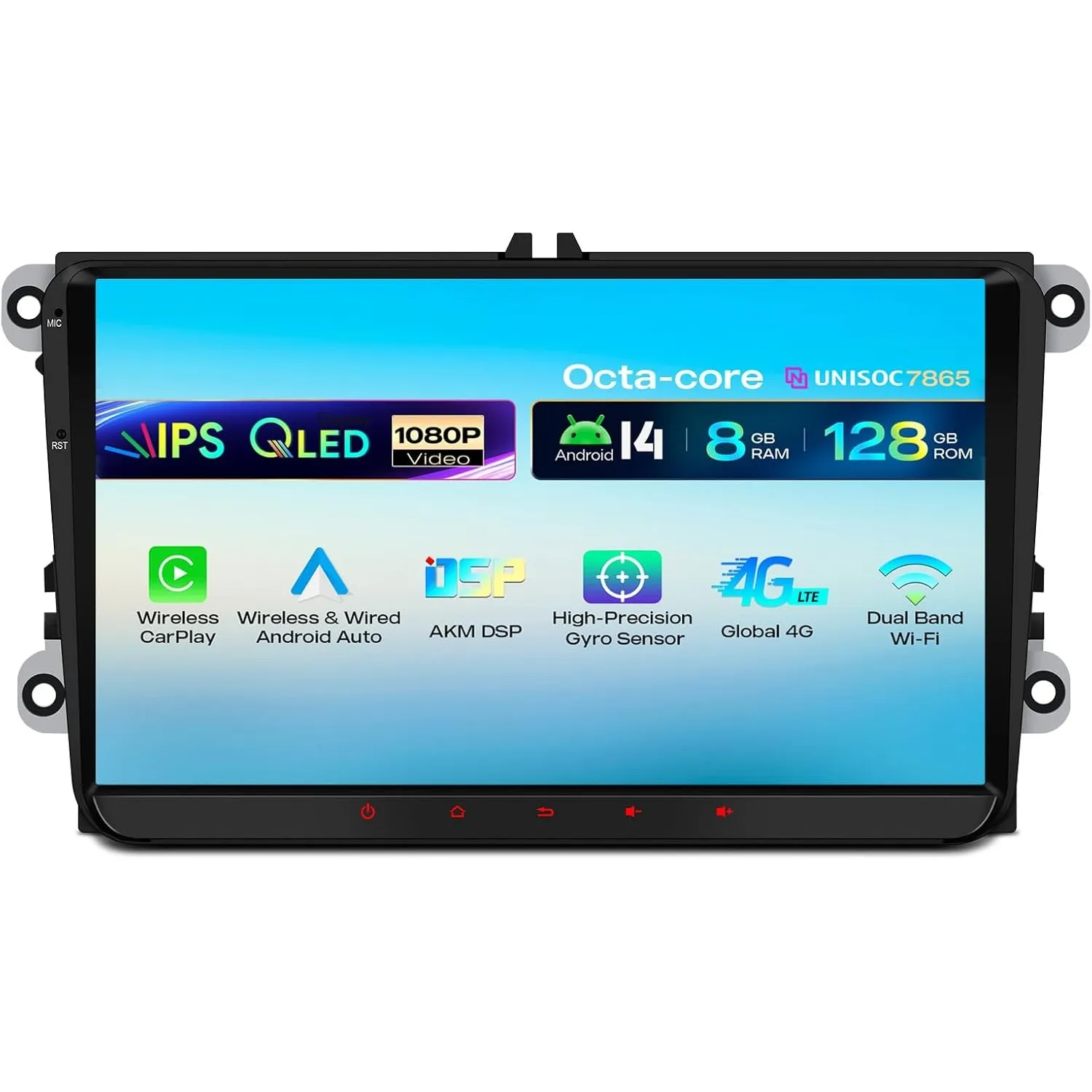 XTRONS Android 14 Autoradio Octa Core 8+128GB für VW T5 Golf MK5 A6 Polo