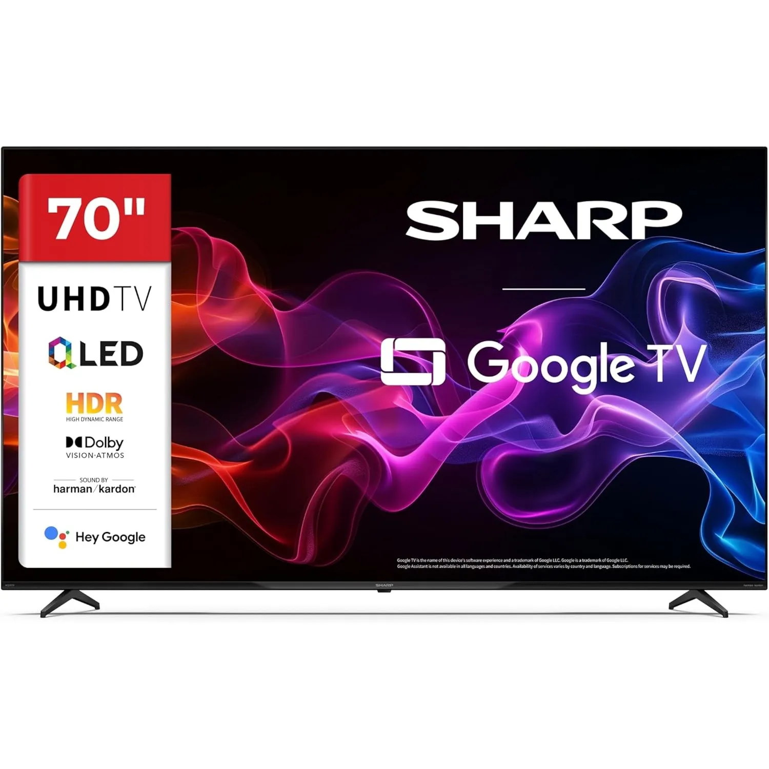 Sharp 70HP5765E QLED Fernseher 70 Zoll Google Smart TV 4K Dolby Vision HDR | Dolby Atmos | Sound by Harman Kardon | Goo…