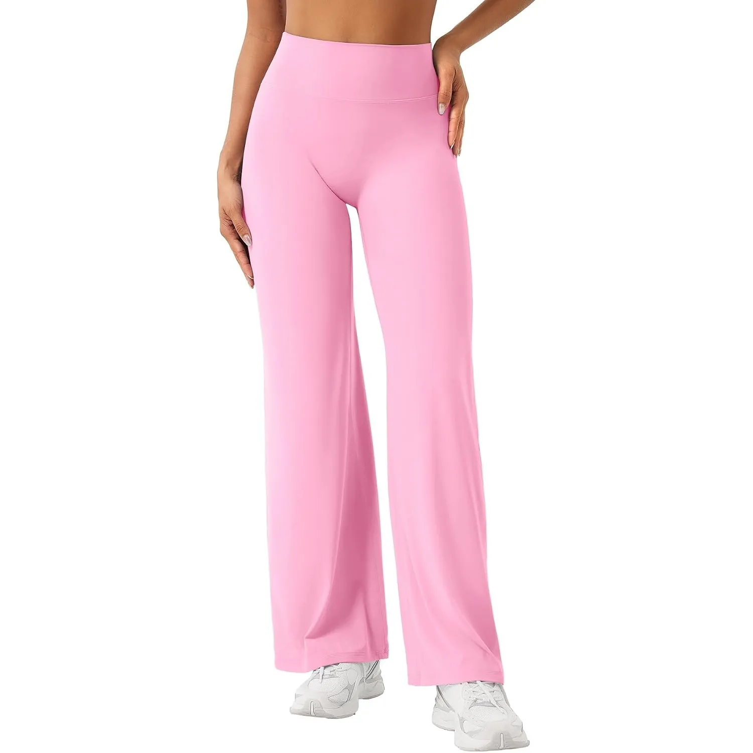 ZAAYO Nahtlose Straight Leggings Damen Flared Legging Yoga Hosen Gym Pant | Hohe Taille, Booty Lifting, Wide Leg, Butte…