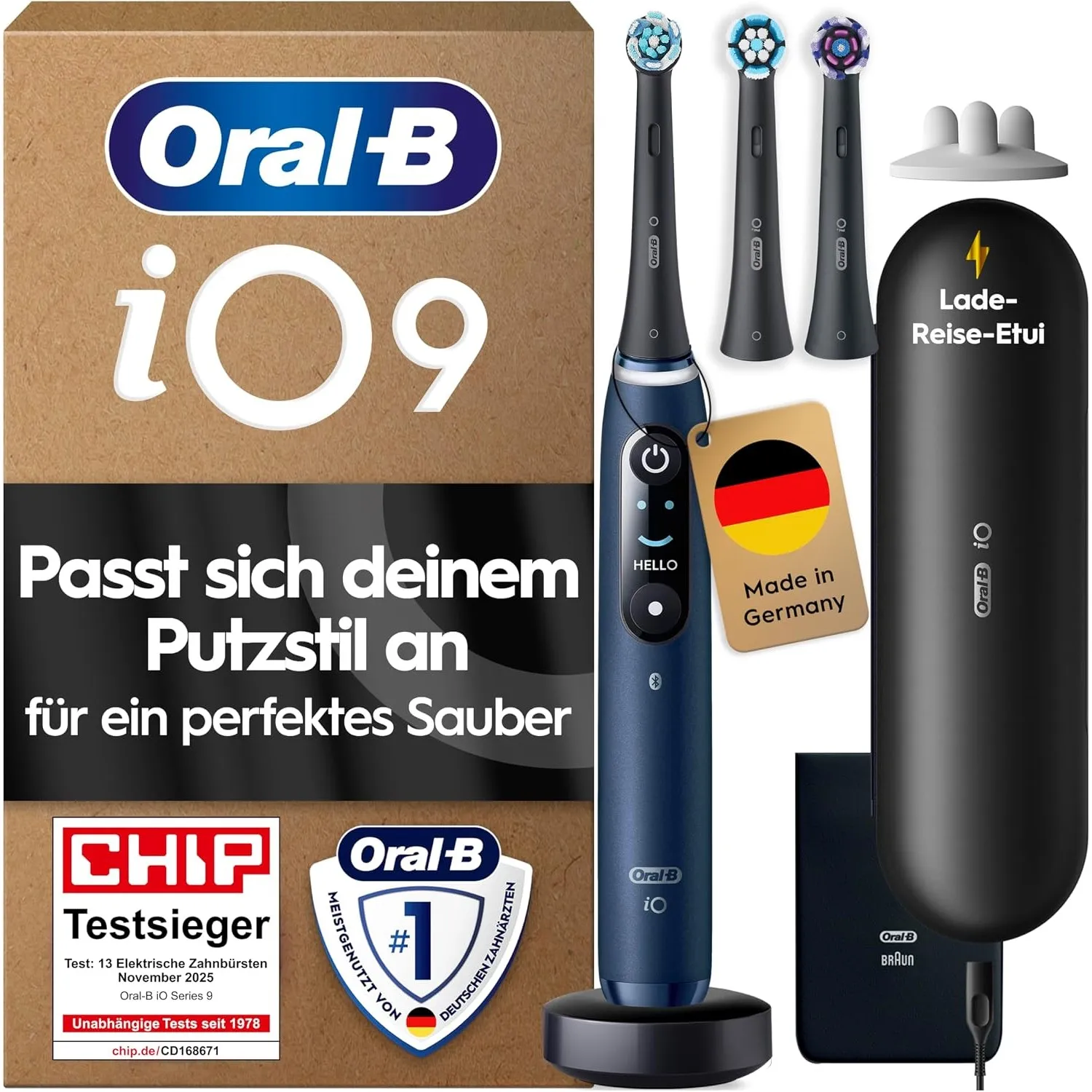 Oral-B iO Series 9 Elektrische Zahnbürste, Blau