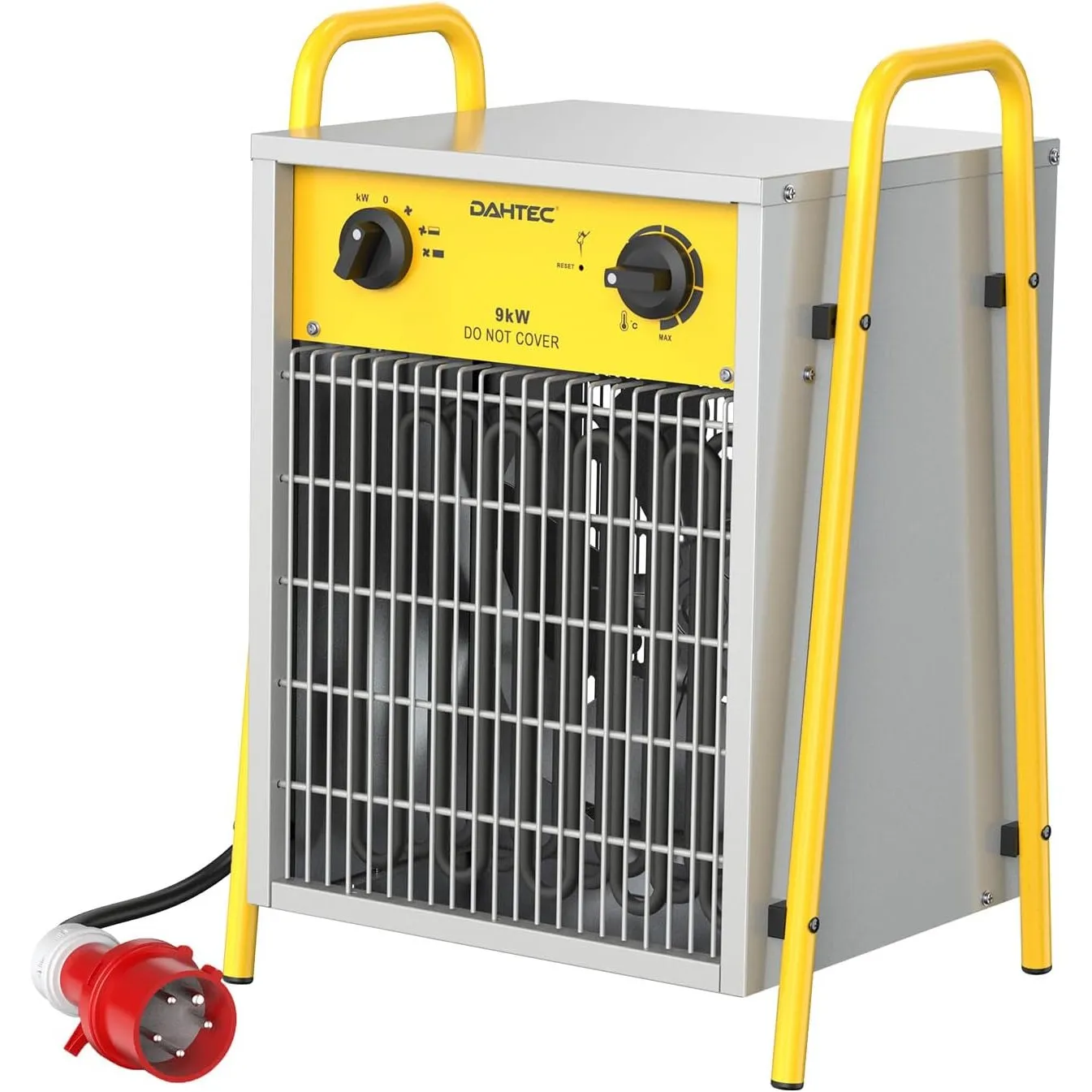 DAHTEC 9 kW Elektro Heizlüfter Große Räume mit Thermostat & 3 Heizstufen