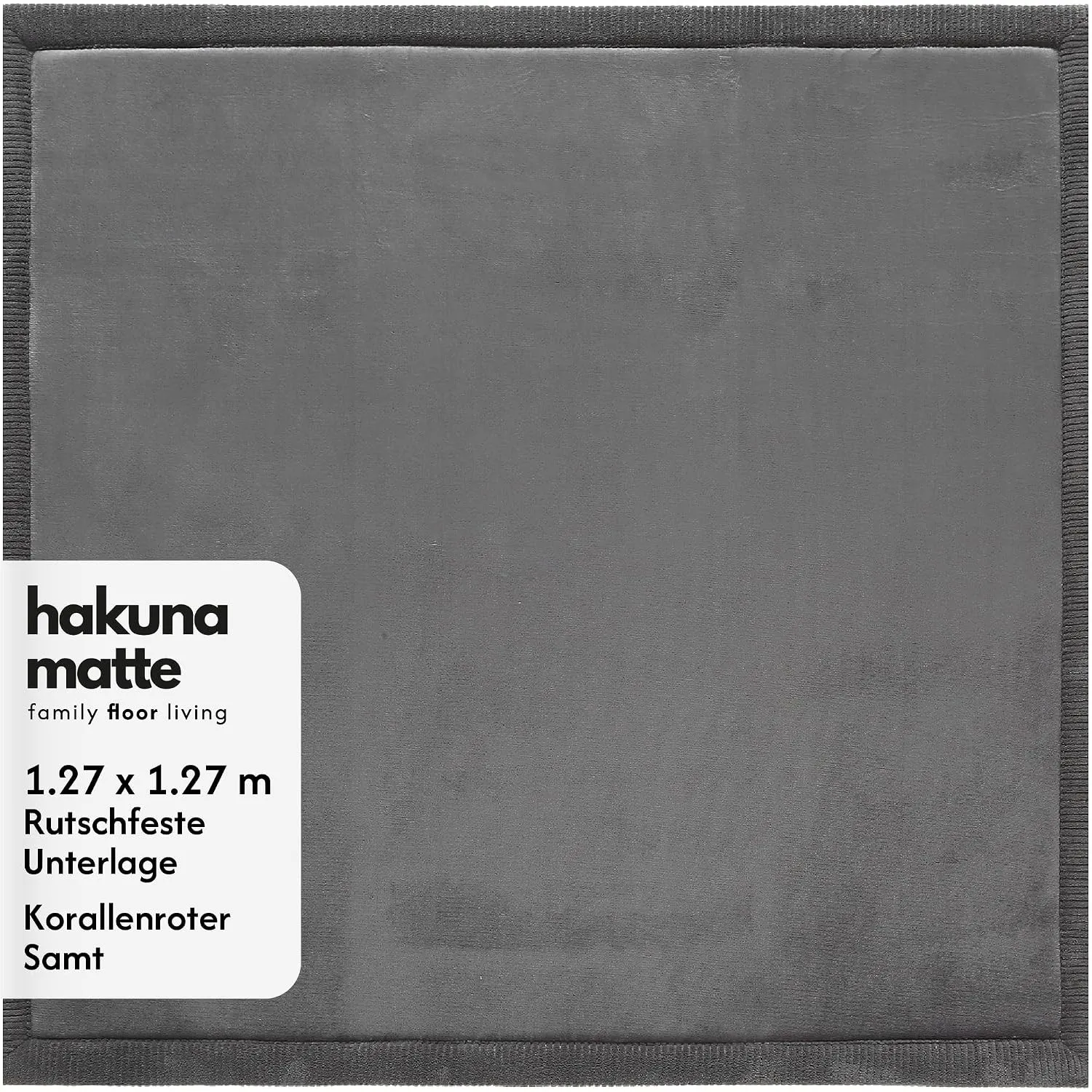Hakuna Matte CloudSoft Spielmatte Dunkelgrau 127x127 cm, Wasserabweisend | Superweicher & Sicherer Babyteppich | Luxus …