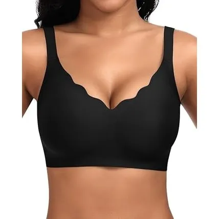 Jiuday BH Damen ohne Bügel Große Brüste Nahtloser Push Up BH Soft Bequemer Seamless Bra T Shirt Bügelloser Gepolstert K…