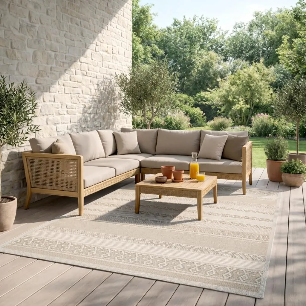 Mia's Denver Rugs, Robust Outdoor Rug, Modern, Weatherproof & UV-Resistant, for Balcony, Patio and Conservatory, Flat, …