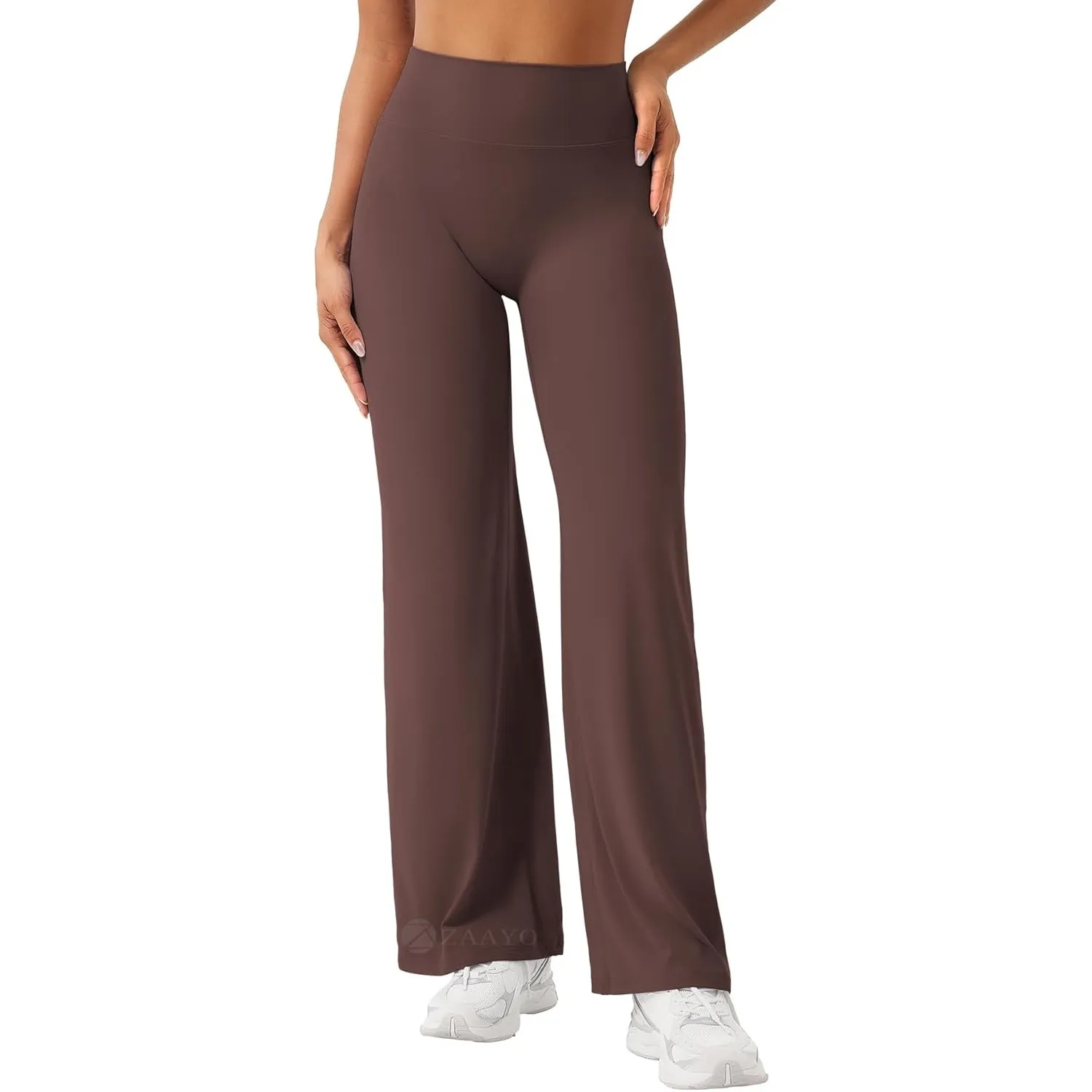 ZAAYO Nahtlose Straight Leggings Damen Hohe Taille Flared Leggings Yoga Hosen Sport Yoga Legging Damen Gym Yoga Pants S…