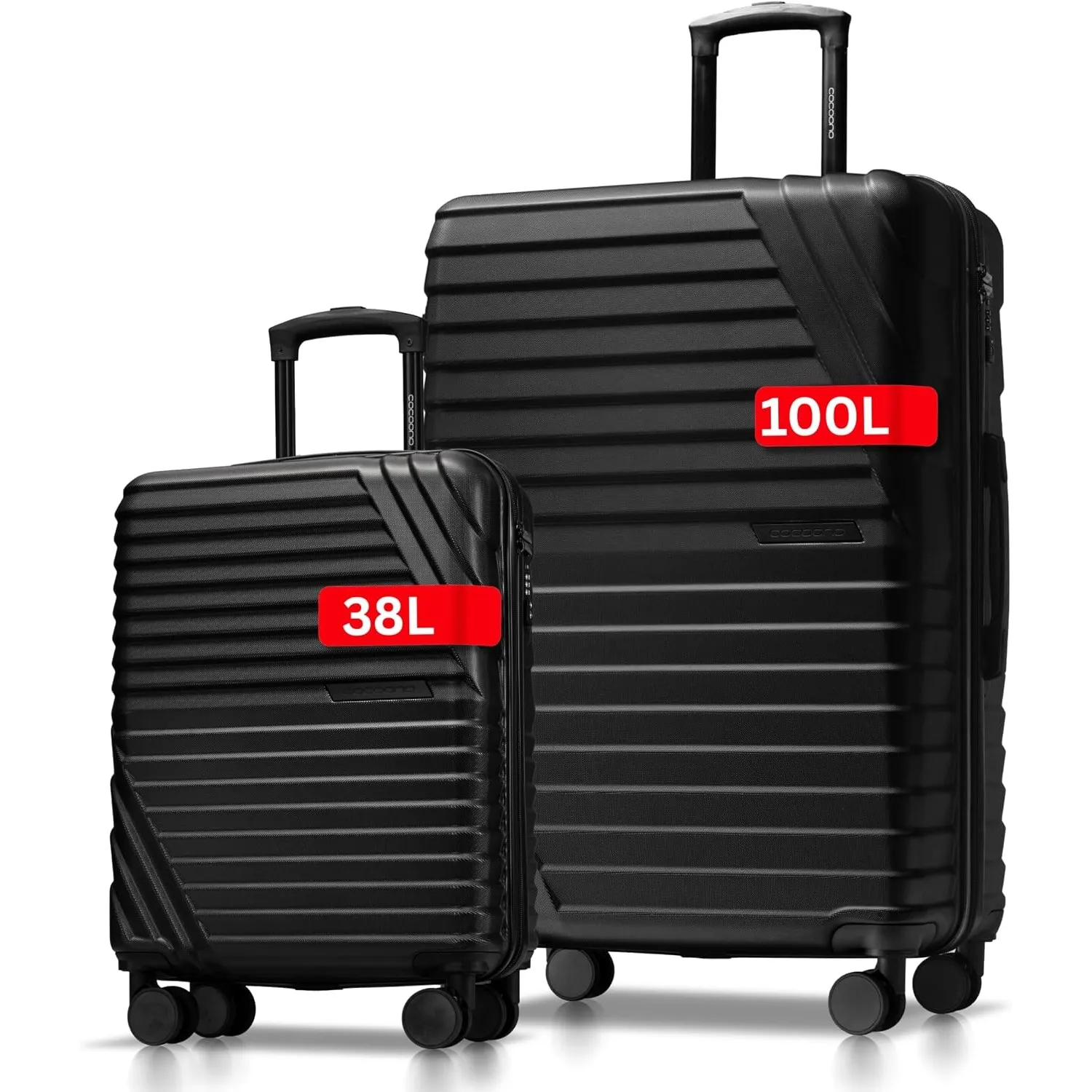 Cocoono Koffer Set 2 Teilig 77cm & Handgepäck Koffer 55x40x20cm in einem Set, Sehr robuste Reisekoffer mit sanften Roll…