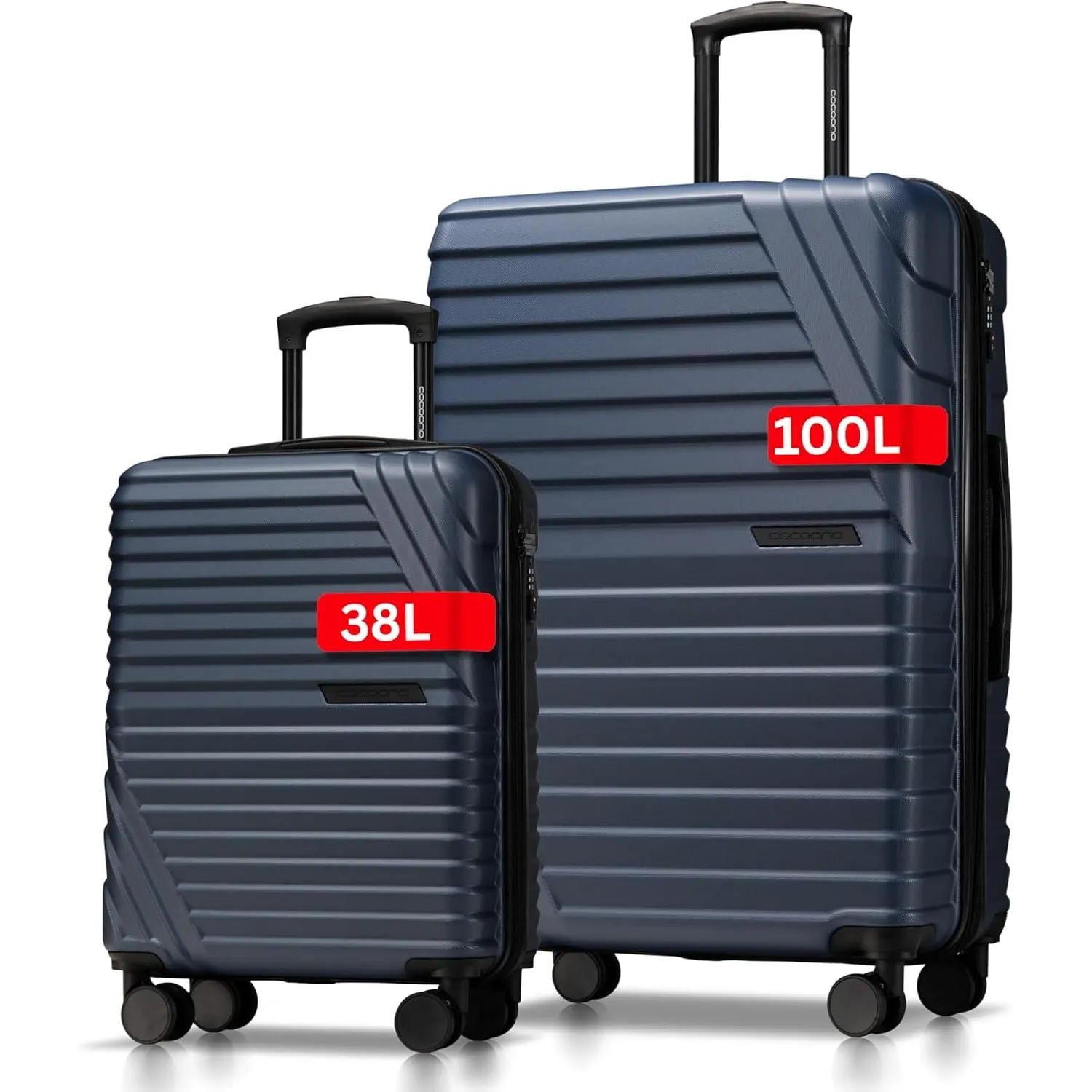 Cocoono Koffer Set 2 Teilig 77cm & Handgepäck Koffer 55x40x20cm in einem Set, Sehr robuste Reisekoffer mit sanften Roll…