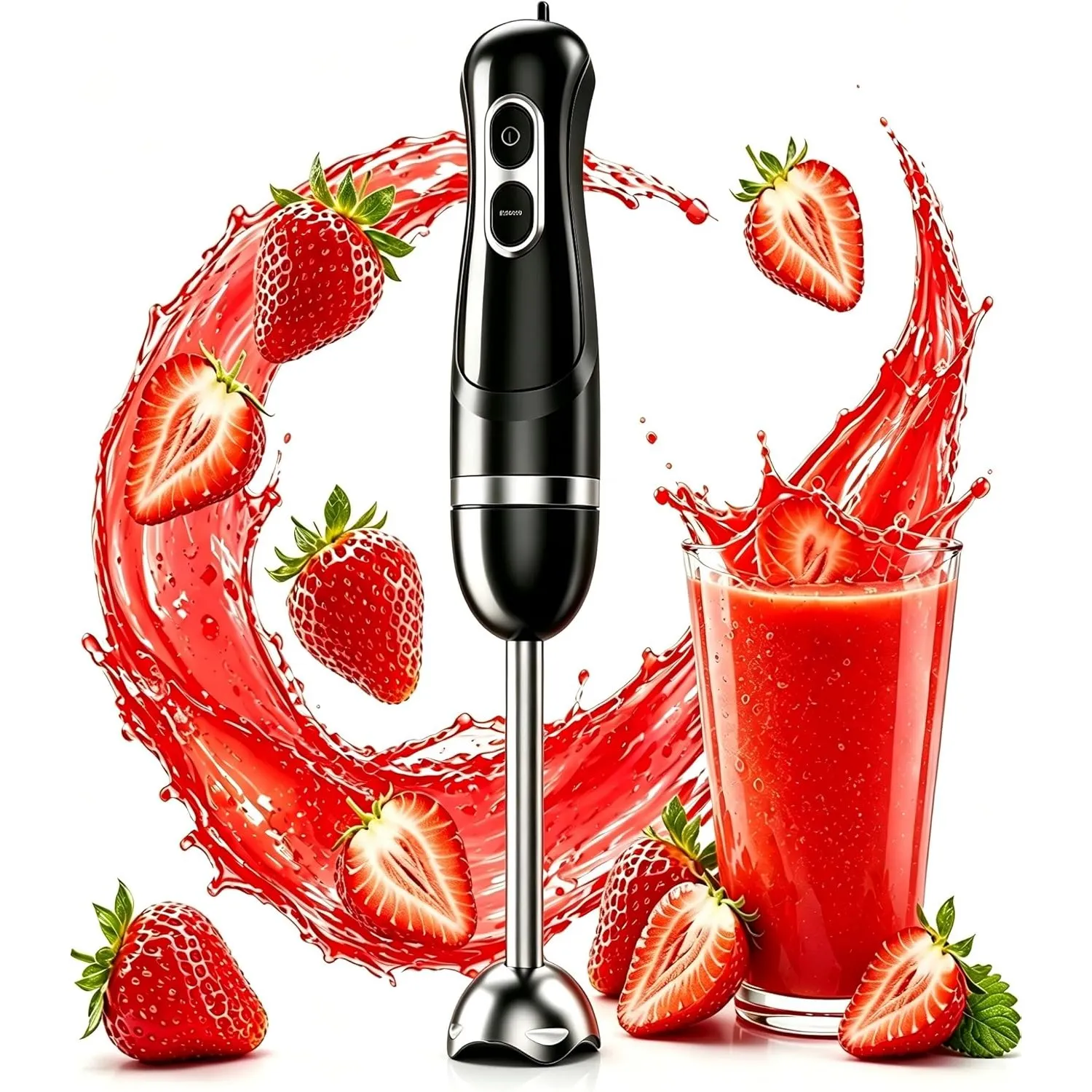 BESROY 1100W Stabmixer Edelstahl, Elektrischer Pürierstab & Hand Blender