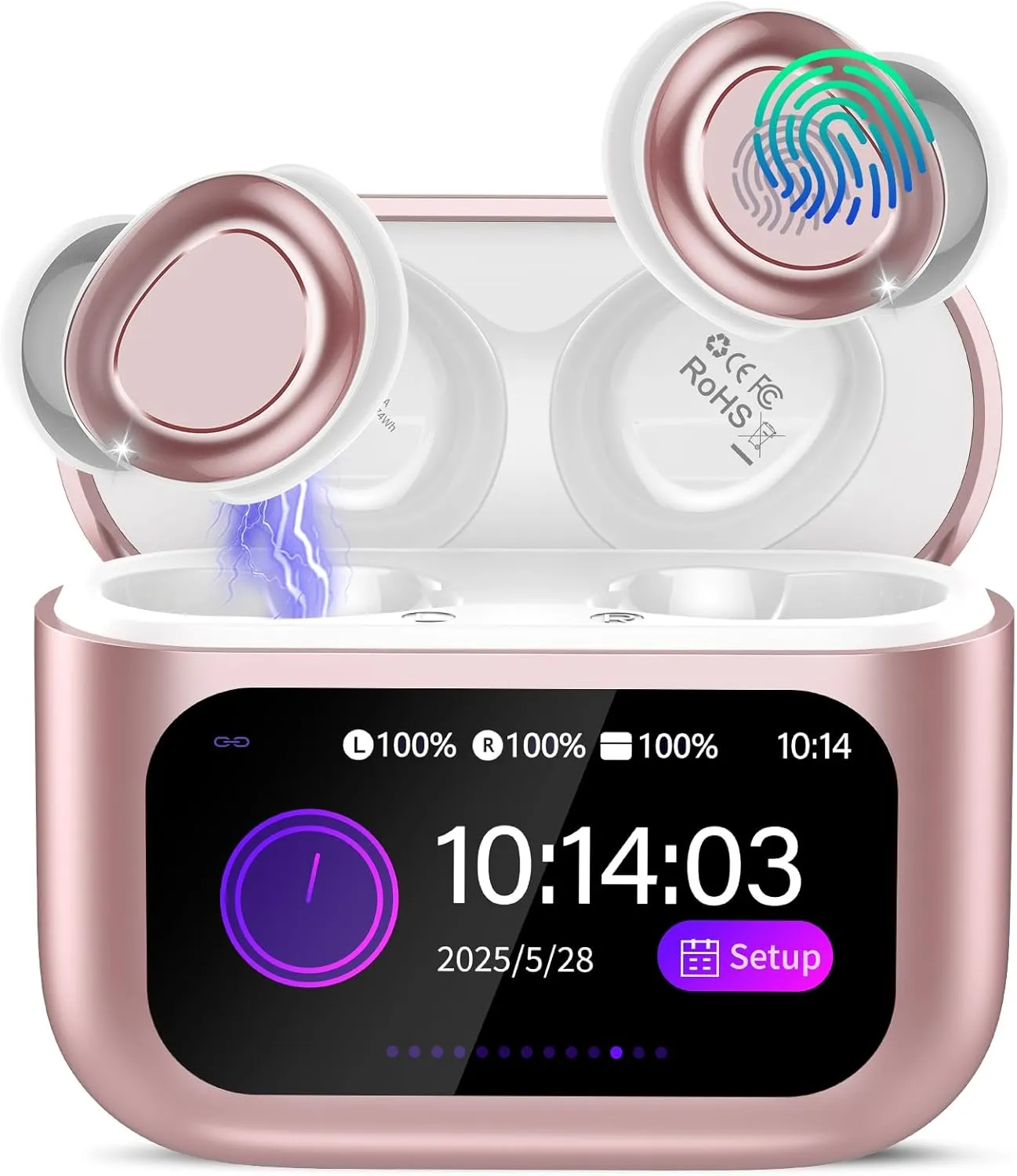 ZYHKON Bluetooth Kopfhörer, Bluetooth 5.4 Schlafkopfhörer In Ear mit Touchscreen, 48H Spielzeit Mini Kopfhörer mit HiFi…