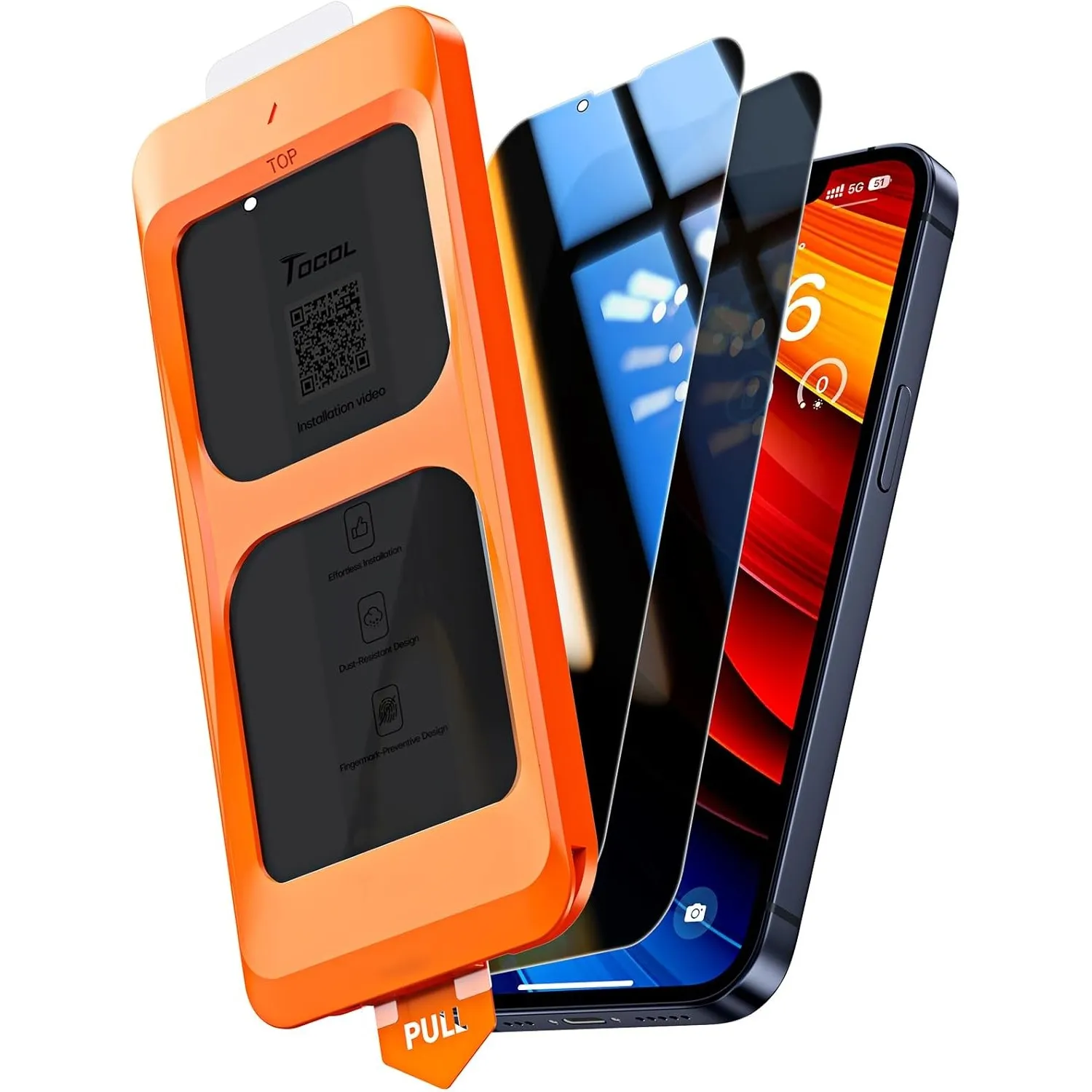 TOCOL für iPhone 12 Mini für Panzerglas Sichtschutz 5,4 Zoll, Automatische Installation 9H Folie Stoßfest Kratzfest Ant…