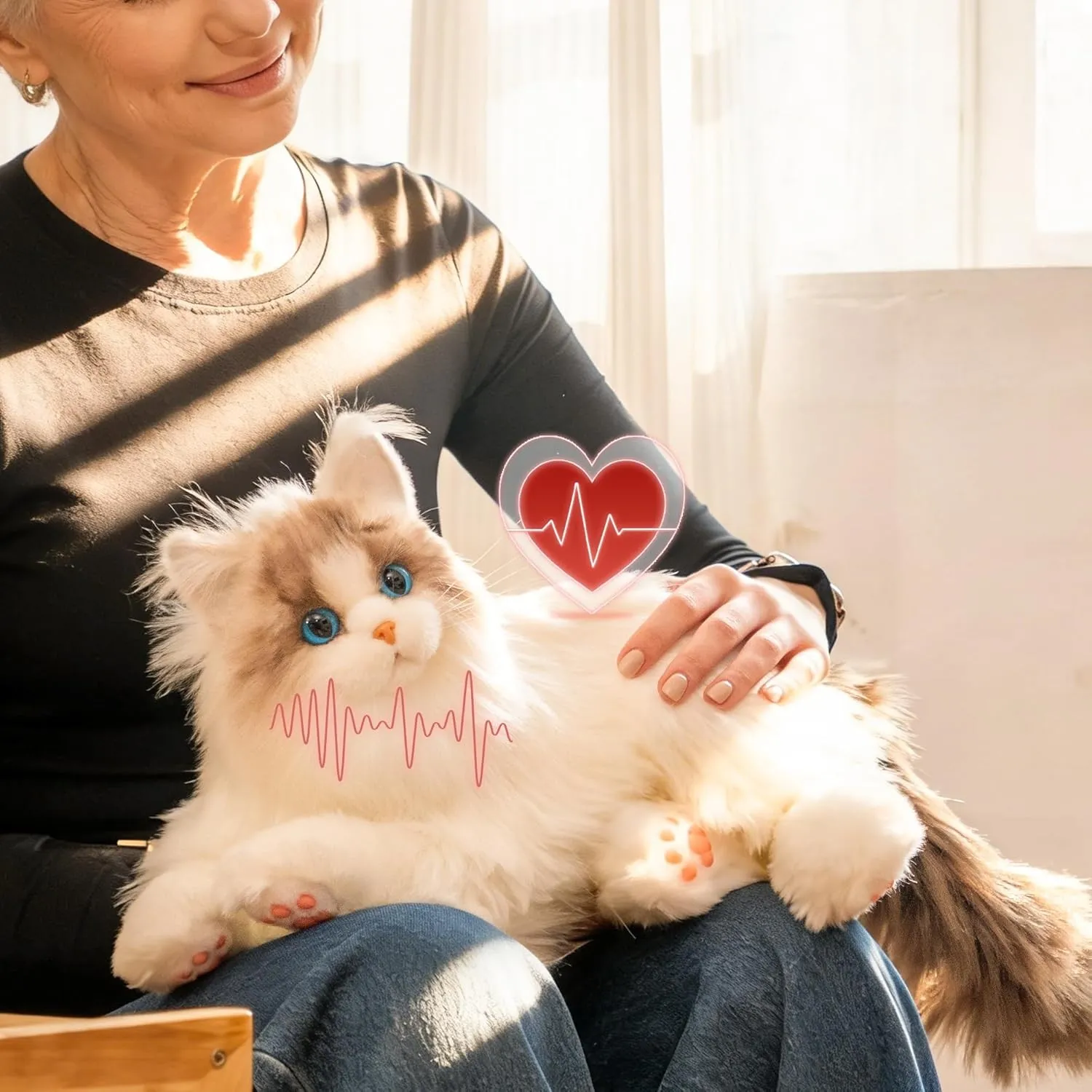 Chongker Roboterkatze | Interaktiver Elektronische Katze, Beschwertes Kuscheltier mit Geräuschreaktion | Realistischer …