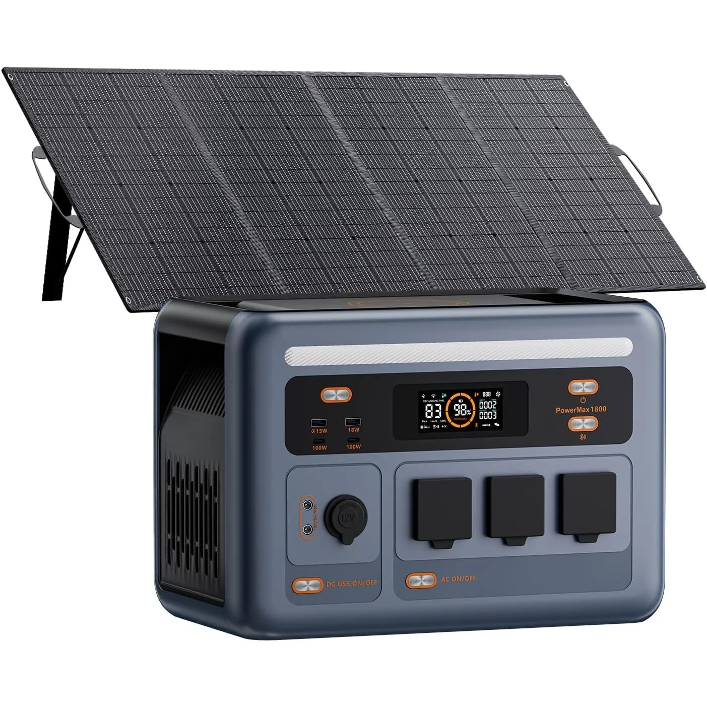 OSCAL PowerMax 1800SE Tragbare Powerstation mit 200W Solarpanel