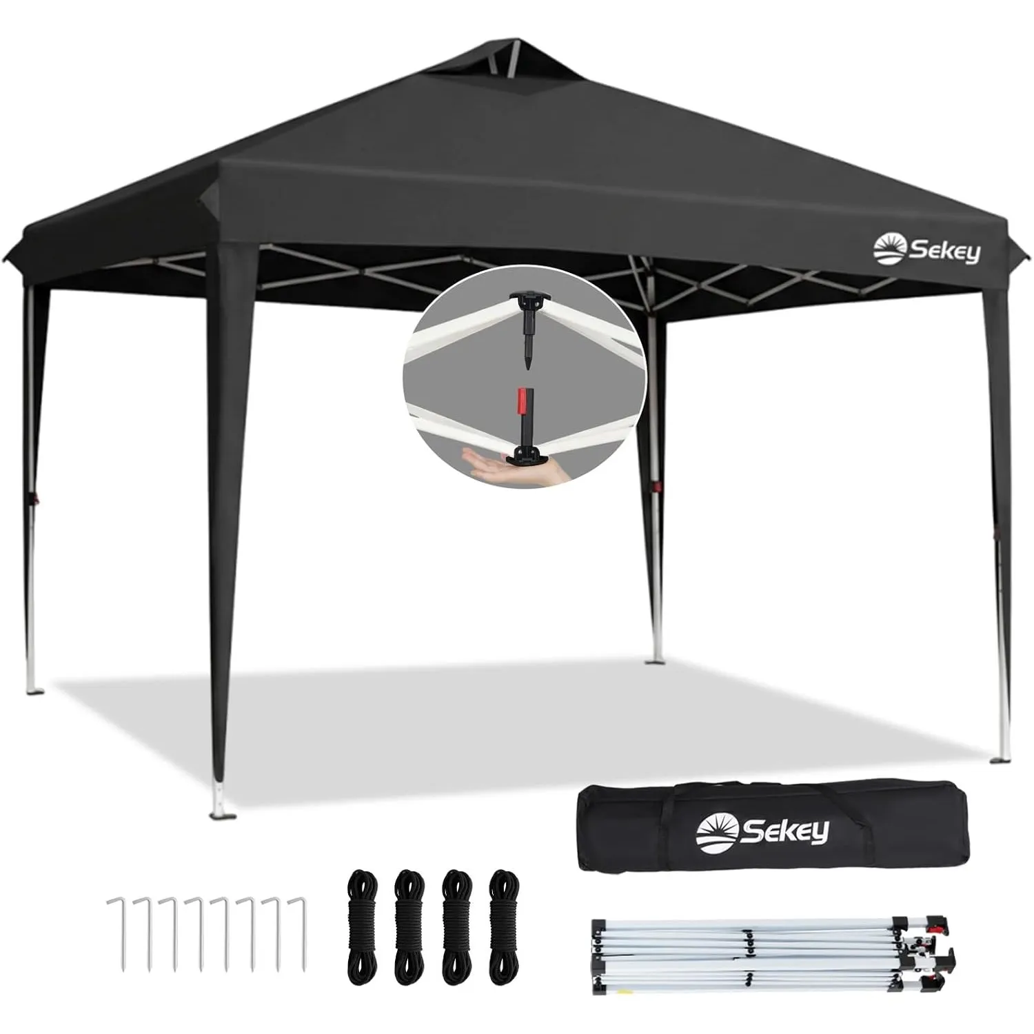Sekey Pop Up Pavillon Wasserdicht Stabil Winterfest, Faltpavillon 3 x 3 m, Camping Pavillion Faltbar Partyzelt mit Belü…