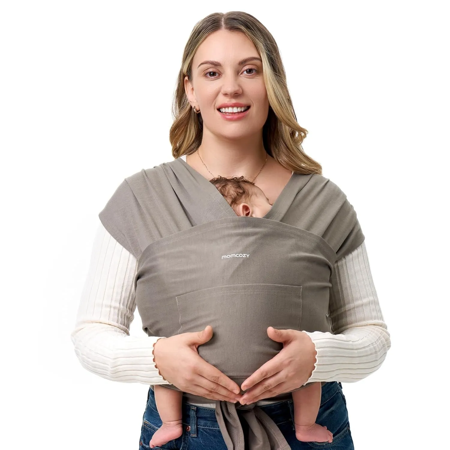 Momcozy Ring Sling Tragetuch Neugeborene 3,6-15 kg Dunkles Kaffeebraun | Oeko-Tex 100 zertifiziert, 95% Polyester 5% El…