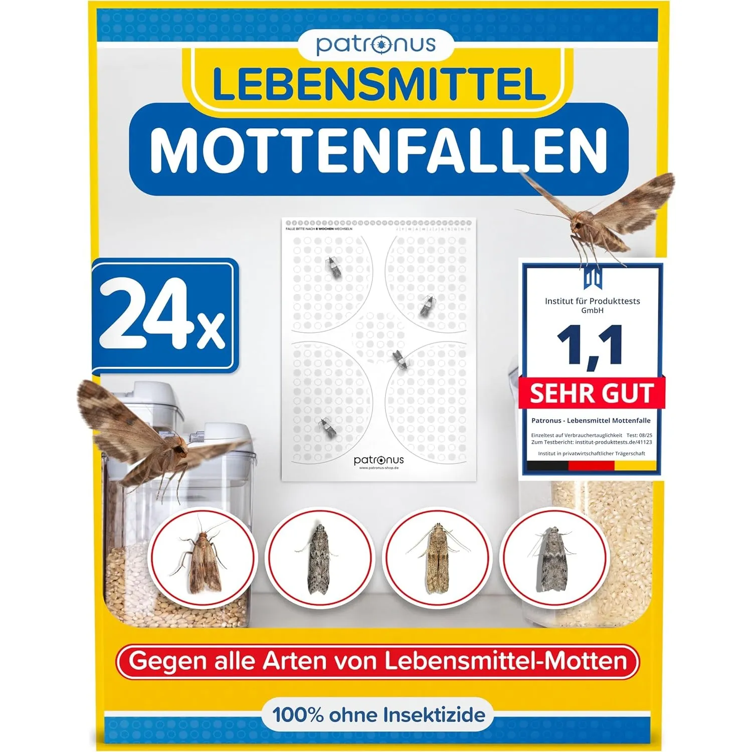 Lebensmittelmotten-Falle [24 Stück XXL-Vorteilspack]