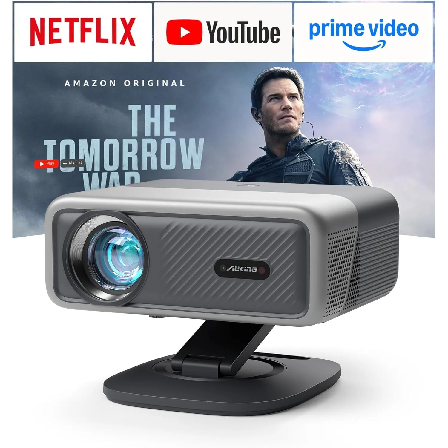 Smart Beamer【Netflix-Fähig & Dolby Audio】VISSPL 4000 ANSI 4K Projektor, Autofokus&Trapezkorrektur Portable Projector,10…