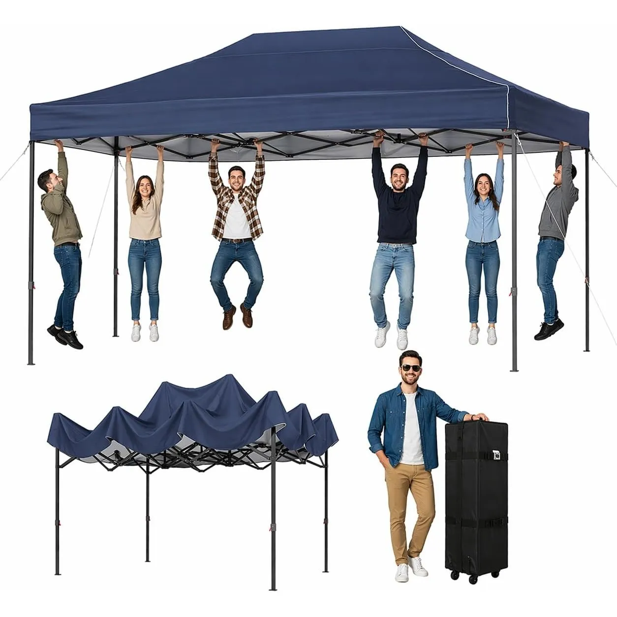 Aoxun Faltpavillon 3x4,5m Wasserdicht Stabil Pop Up Pavillon