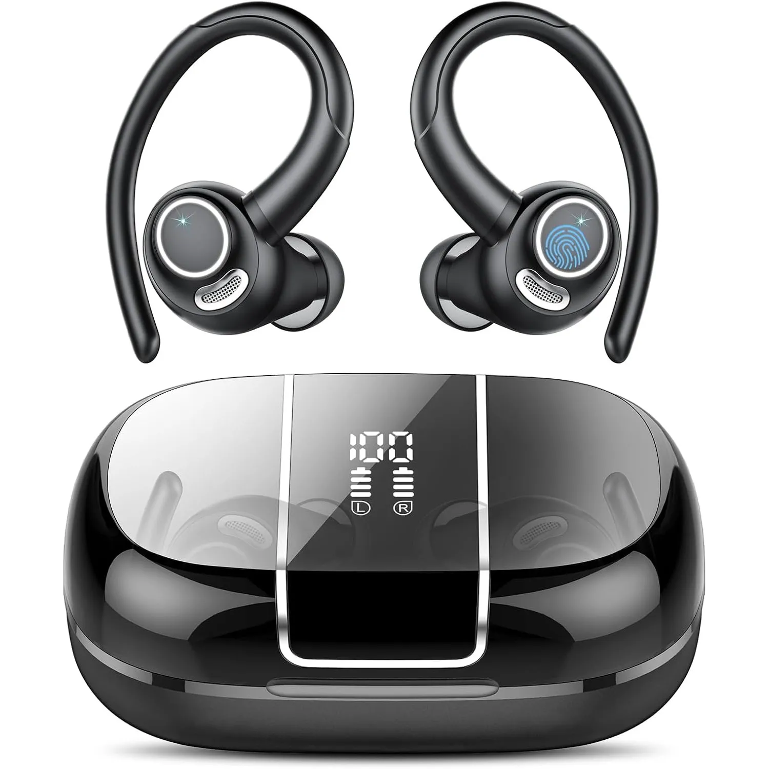 Bluetooth Kopfhörer Sport, in Ear Kopfhörer Kabellos Bluetooth 5.3 mit Ohrbügel, Hi-Fi Stereo Sound, 48Std Earbuds mit …