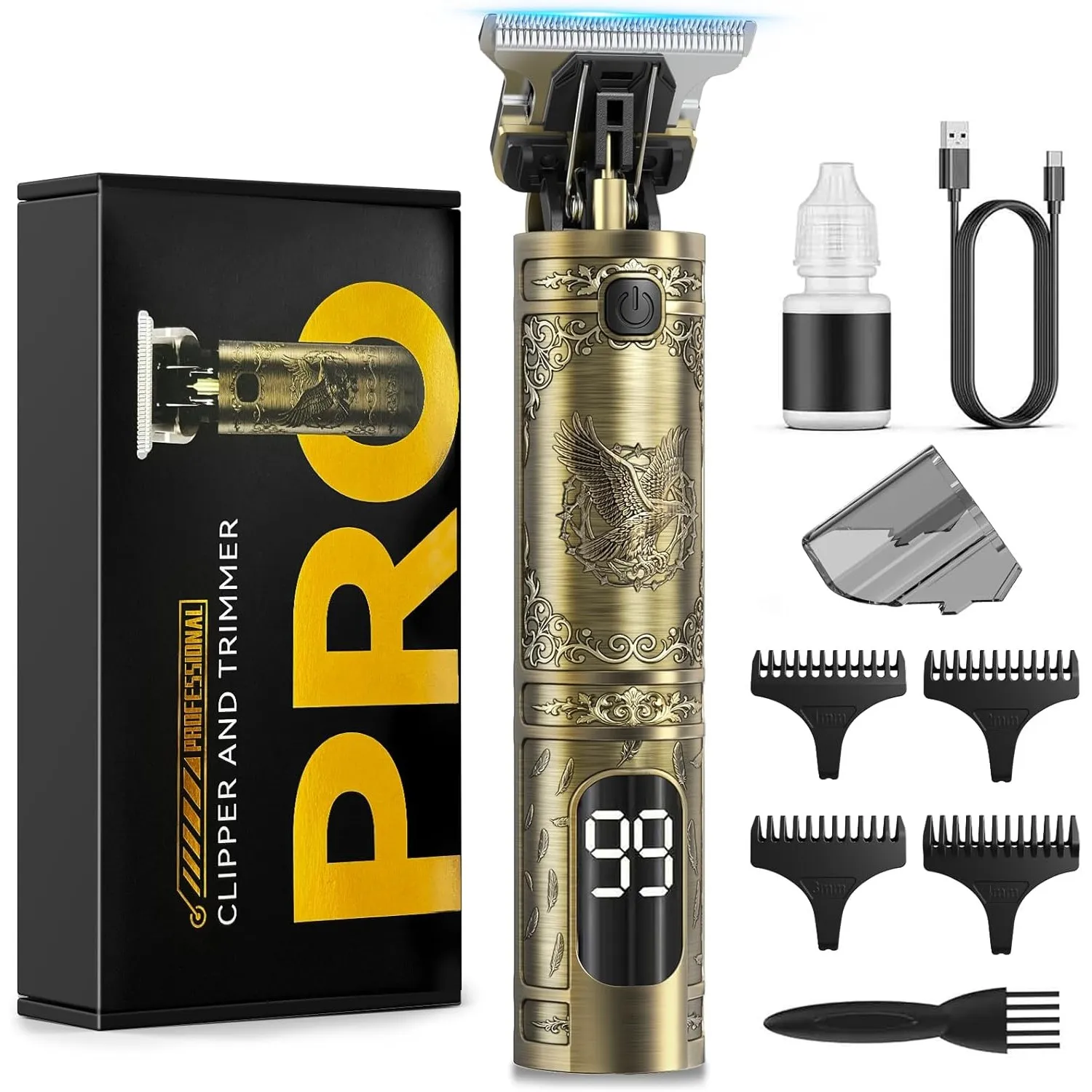 Haarschneidemaschine, Barttrimmer Herren Profi Set, Trimmer Herren mit LED Anzeige, Präzisions Haartrimmer Herren für K…