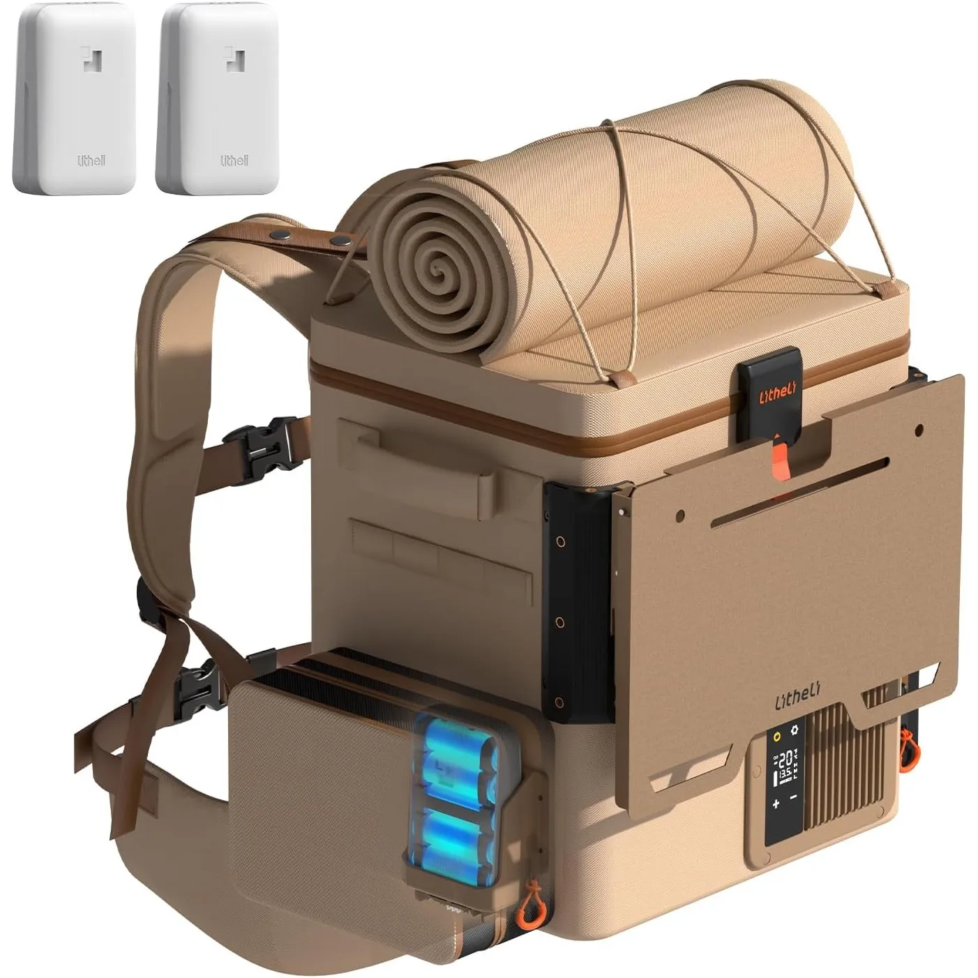 LiTHELi Frozen Pack 12V Autokühlschrank, tragbarer Kühlakku, 20L/21QT mit 2 U20 Batterien, -4~68℉, Reisekühlschrank mit…