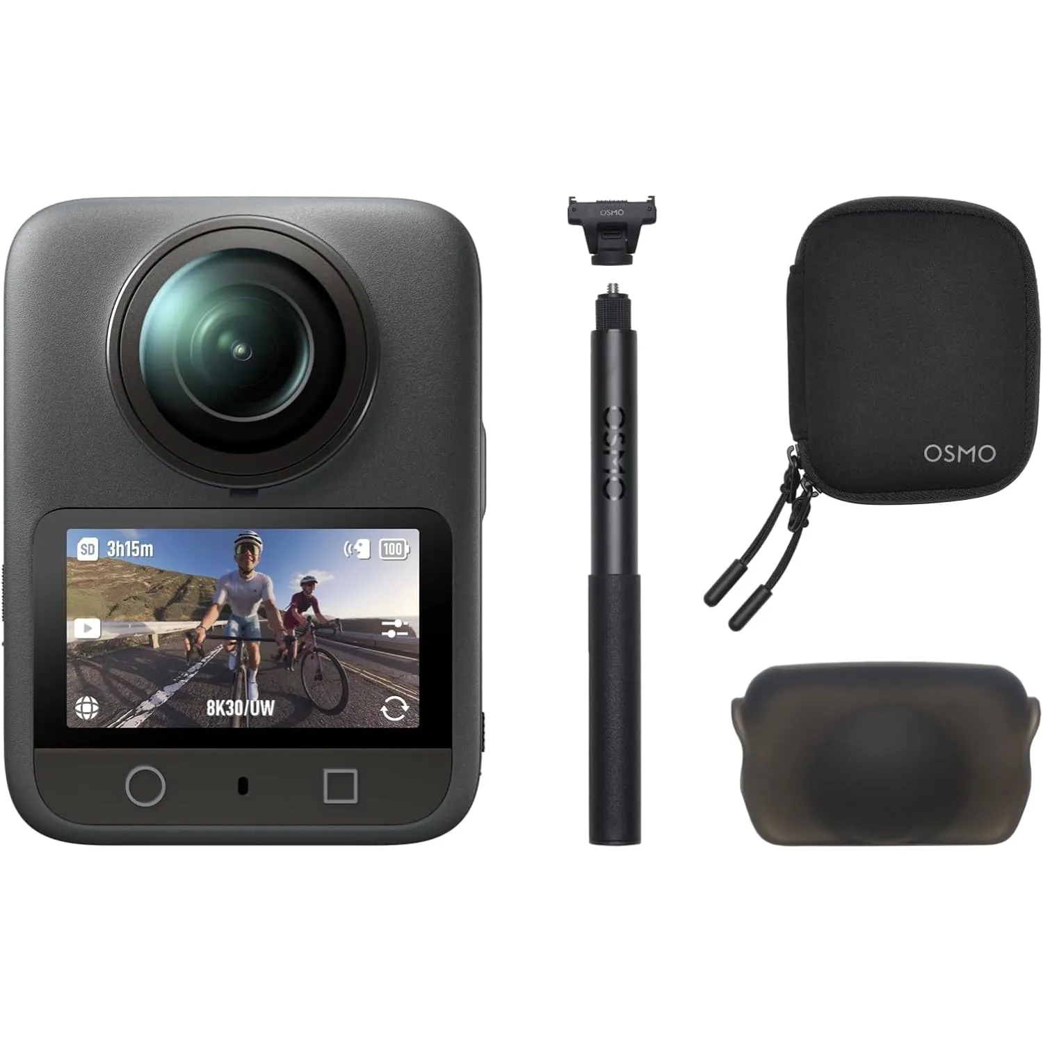 DJI Osmo 360 Travel Combo, 360 Kamera mit 1-Zoll 360° Aufnahmen, Natives 8K 360° Video, 1,2 m unsichtbarer Selfie-Stick…